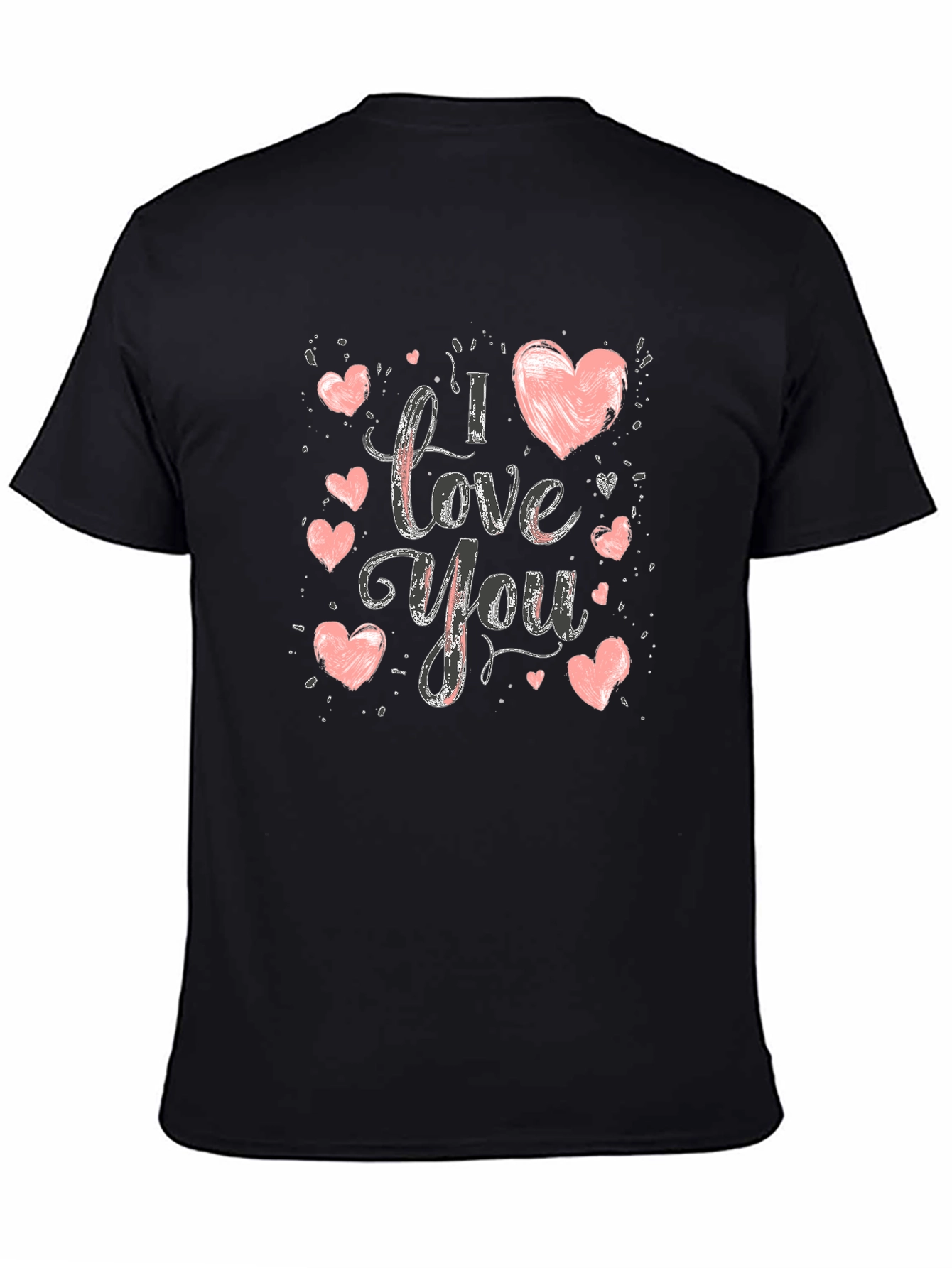 I Love You Graphic Print Crew Neck T-Shirt