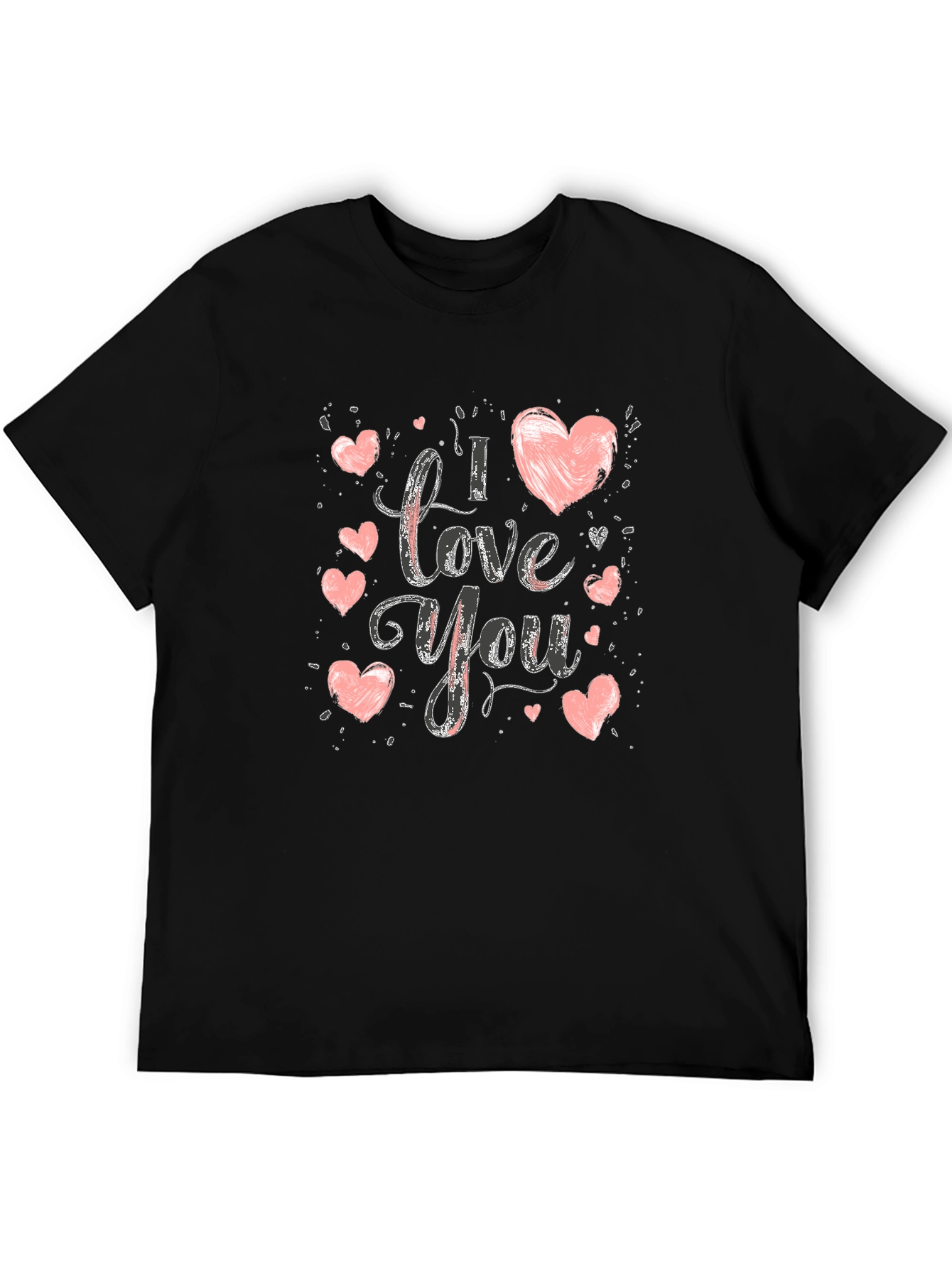 I Love You Graphic Print Crew Neck T-Shirt