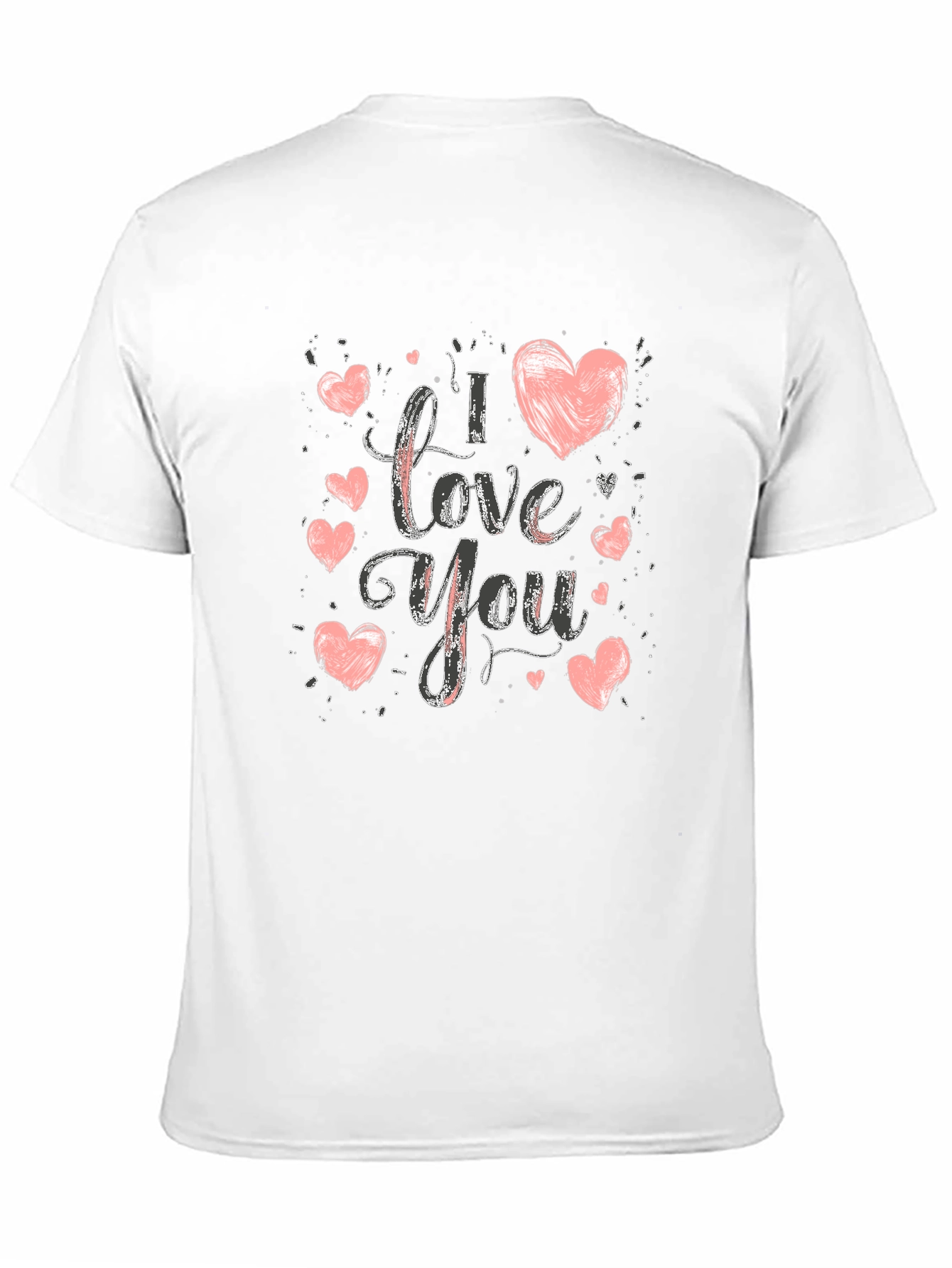 I Love You Graphic Print Crew Neck T-Shirt