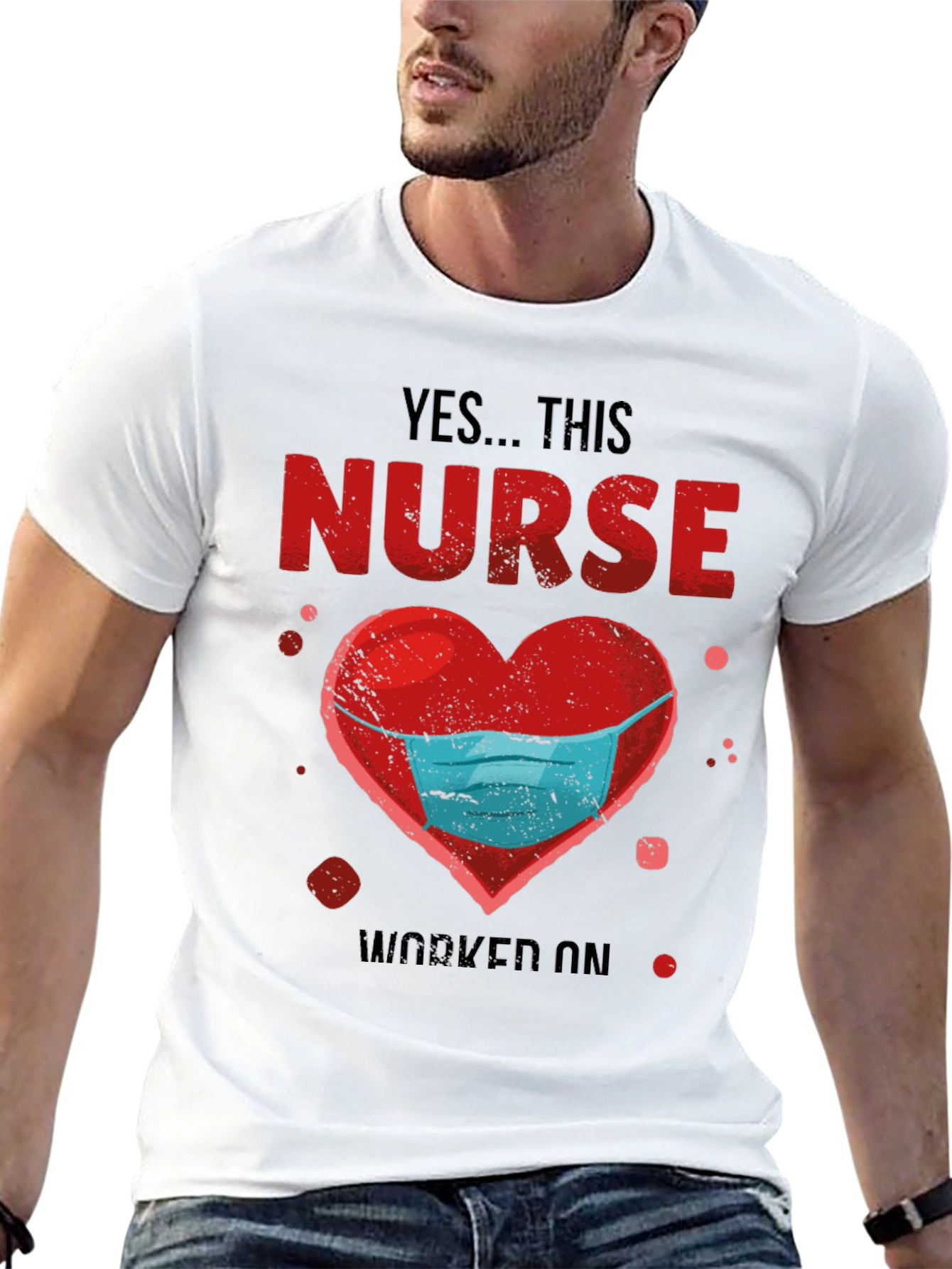 Nurse Heart Mask Graphic T-Shirt