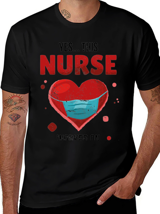 Nurse Heart Mask Graphic T-Shirt