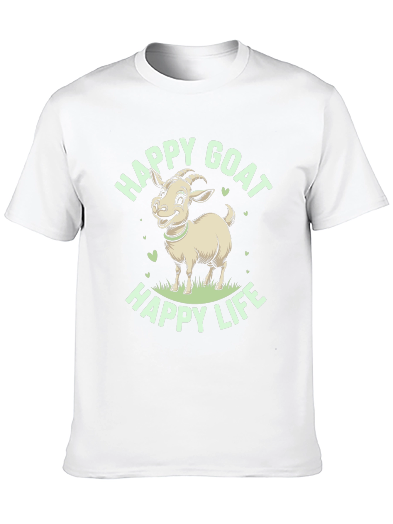 Happy Goat Graphic Tee - Black Cotton T-Shirt