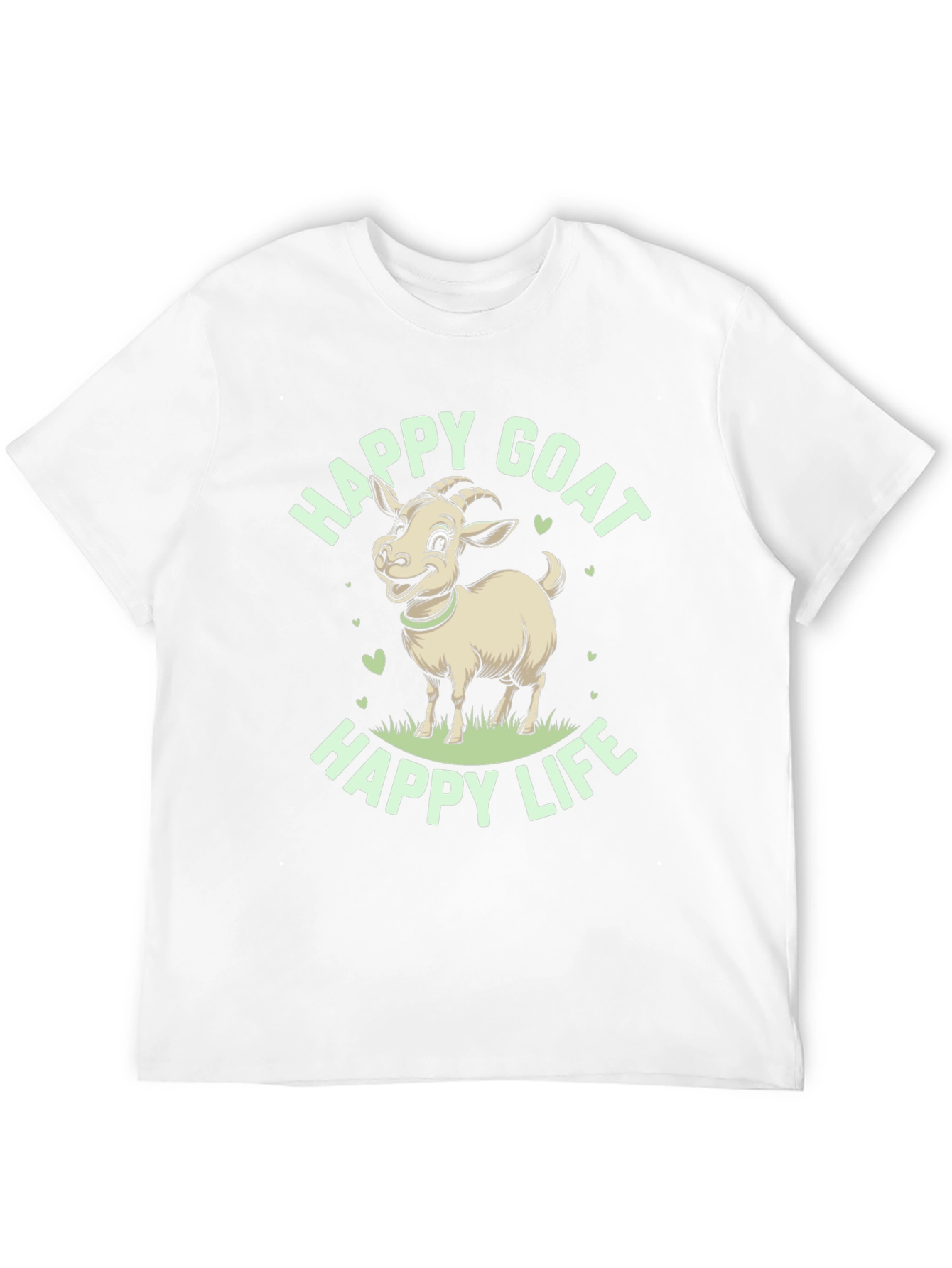 Happy Goat Graphic Tee - Black Cotton T-Shirt