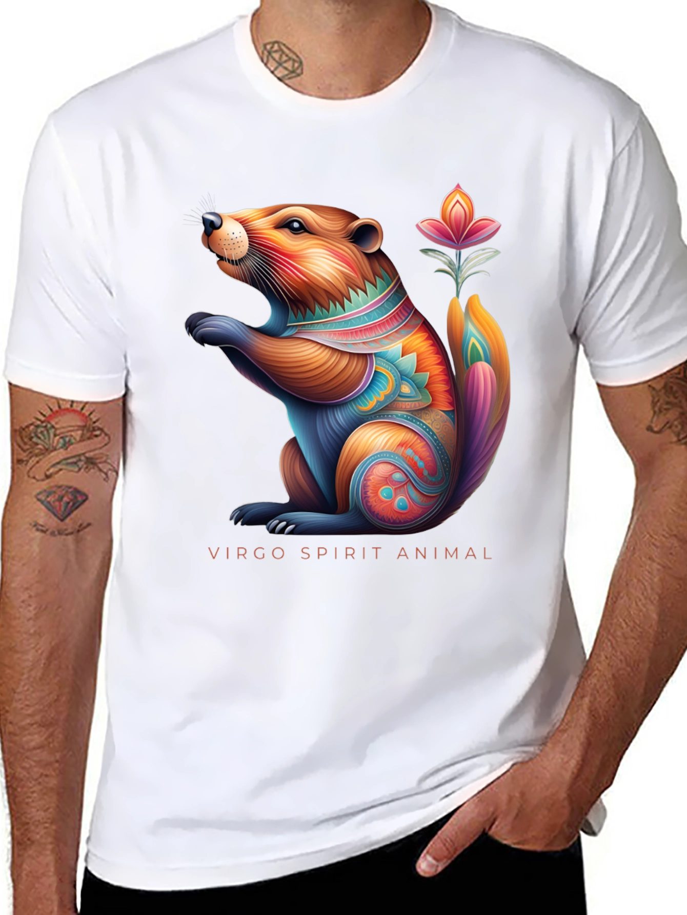 Virgo Spirit Animal Graphic Tee - Zodiac Sign T-Shirt