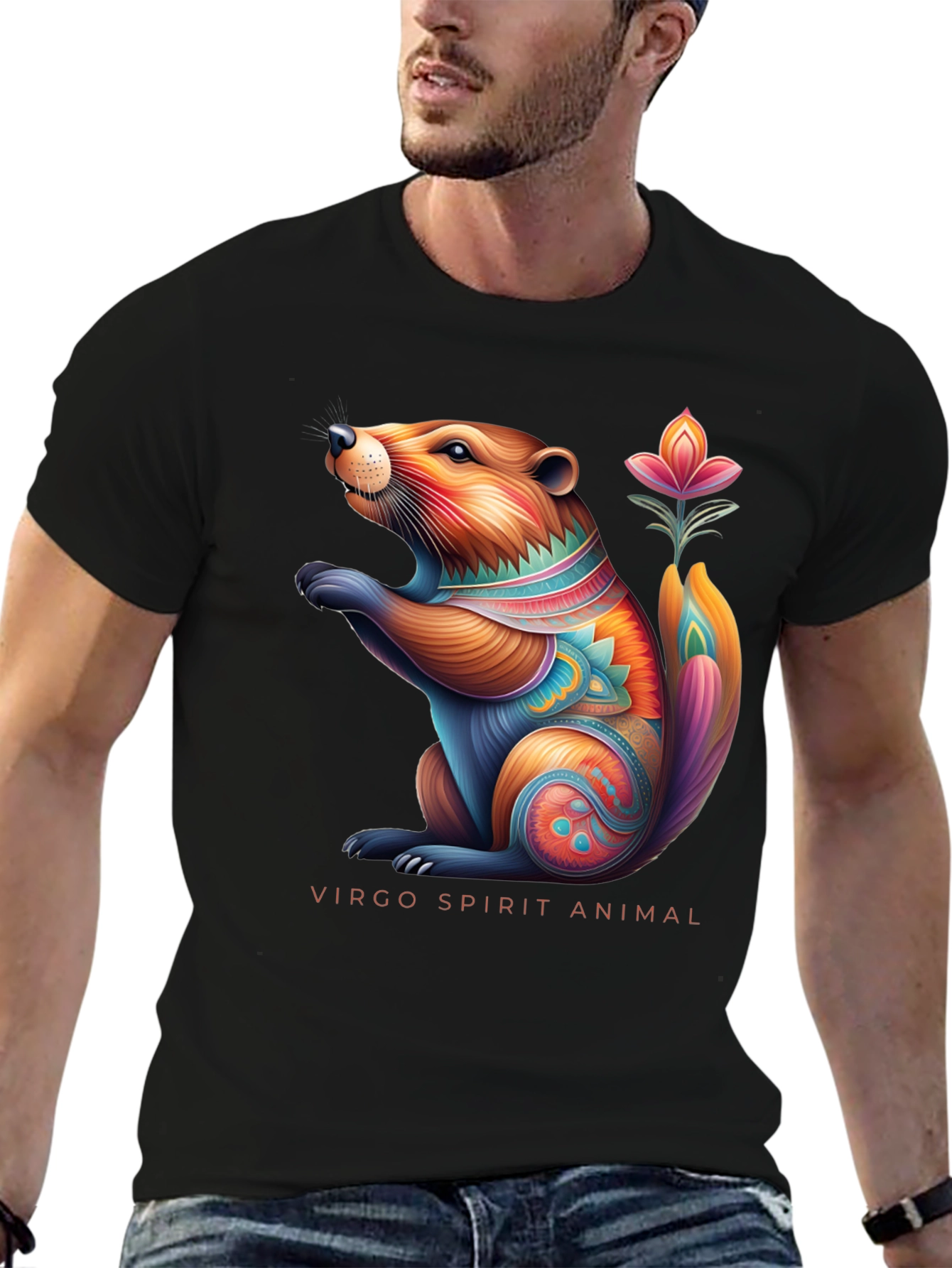 Virgo Spirit Animal Graphic Tee - Zodiac Sign T-Shirt