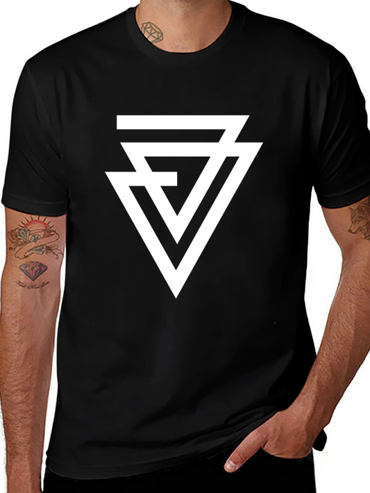 Geometric Triangle T-Shirt - Modern Black Tee