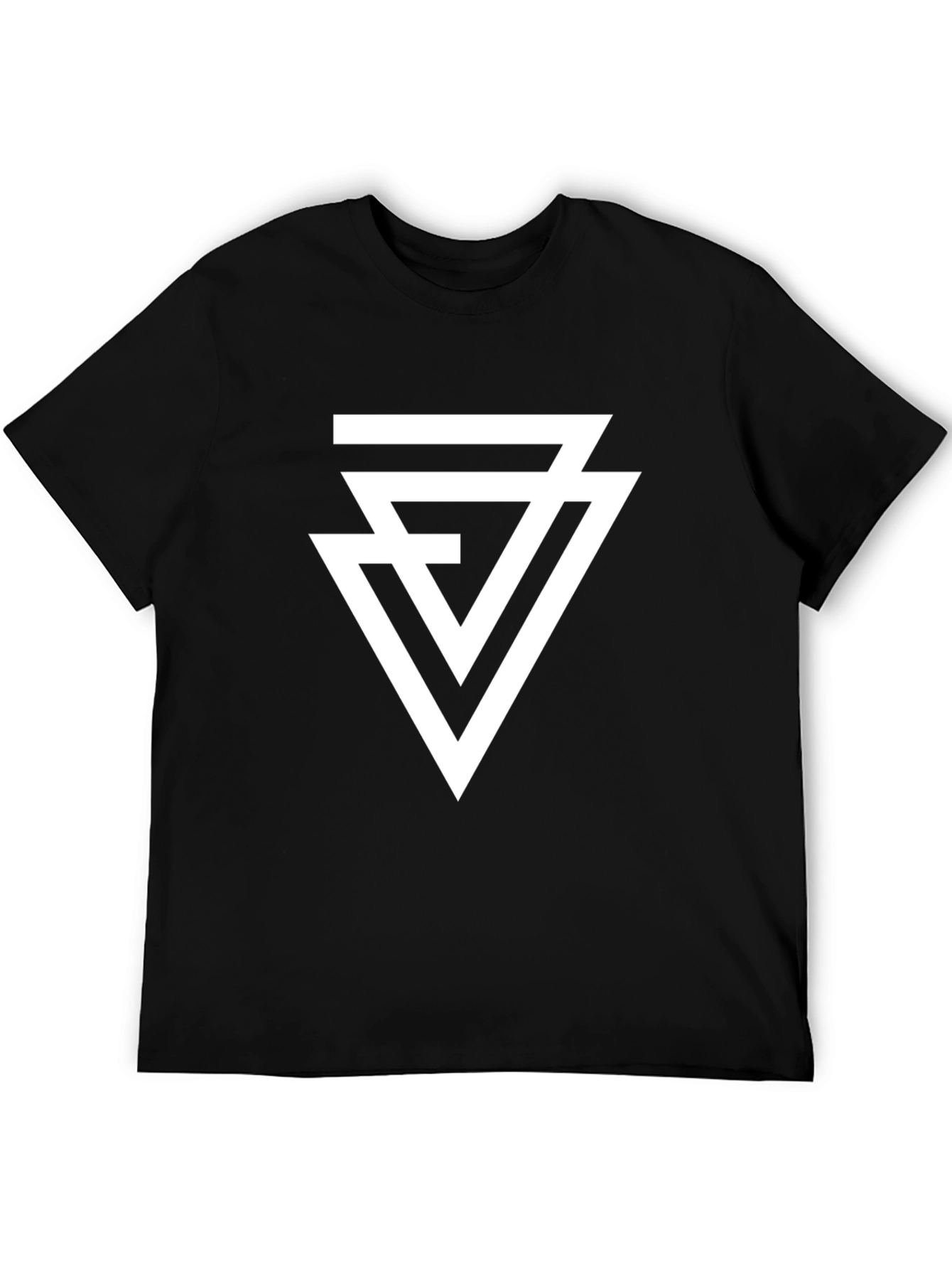 Geometric Triangle T-Shirt - Modern Black Tee