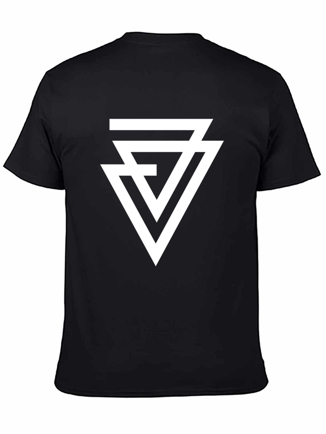 Geometric Triangle T-Shirt - Modern Black Tee