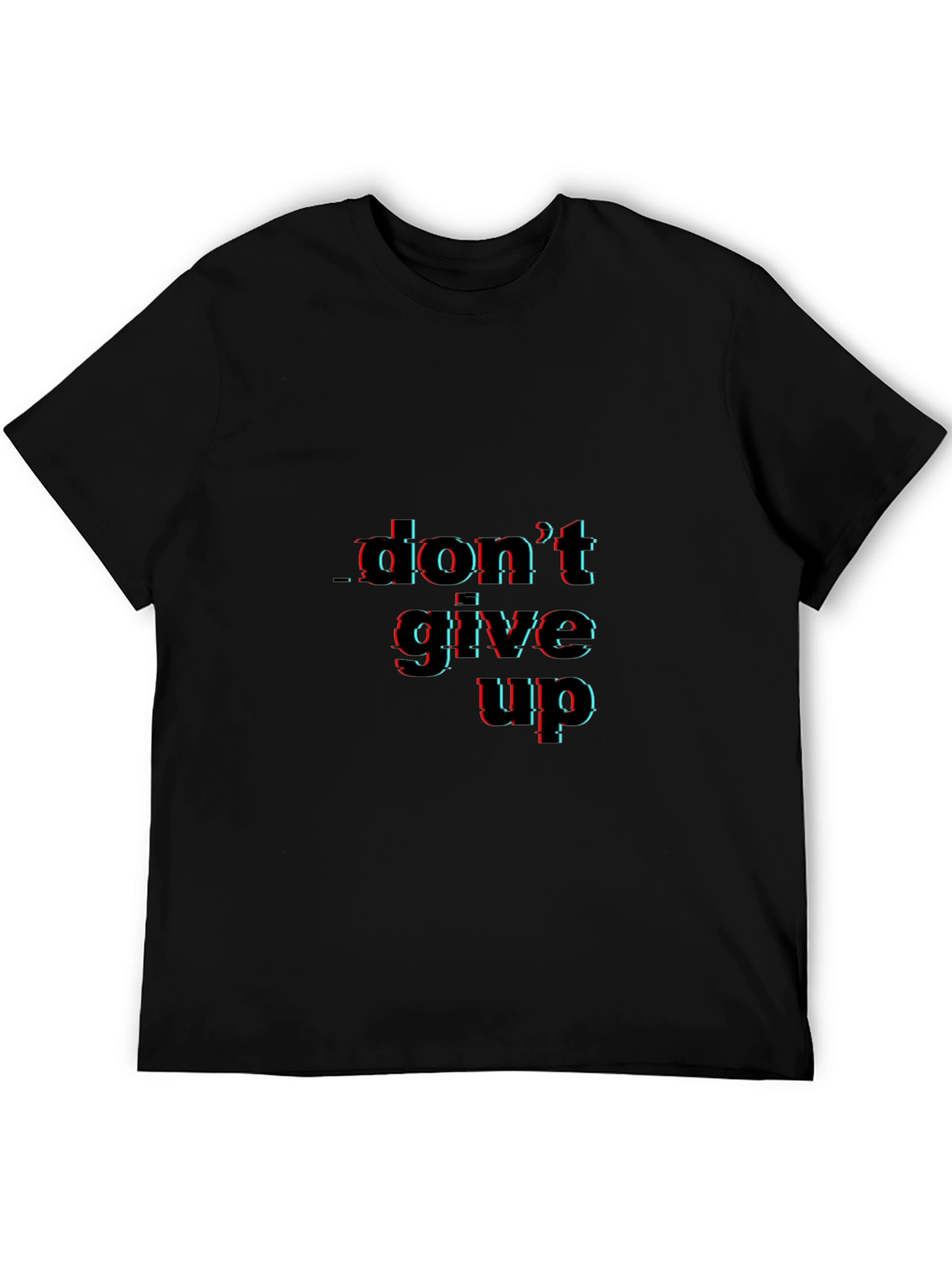 Dont Give Up Graphic Black Tee