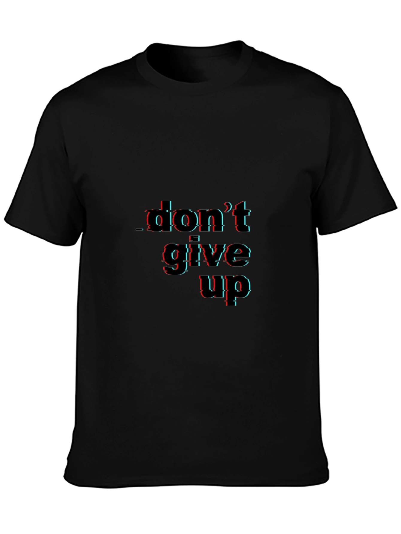 Dont Give Up Graphic Black Tee