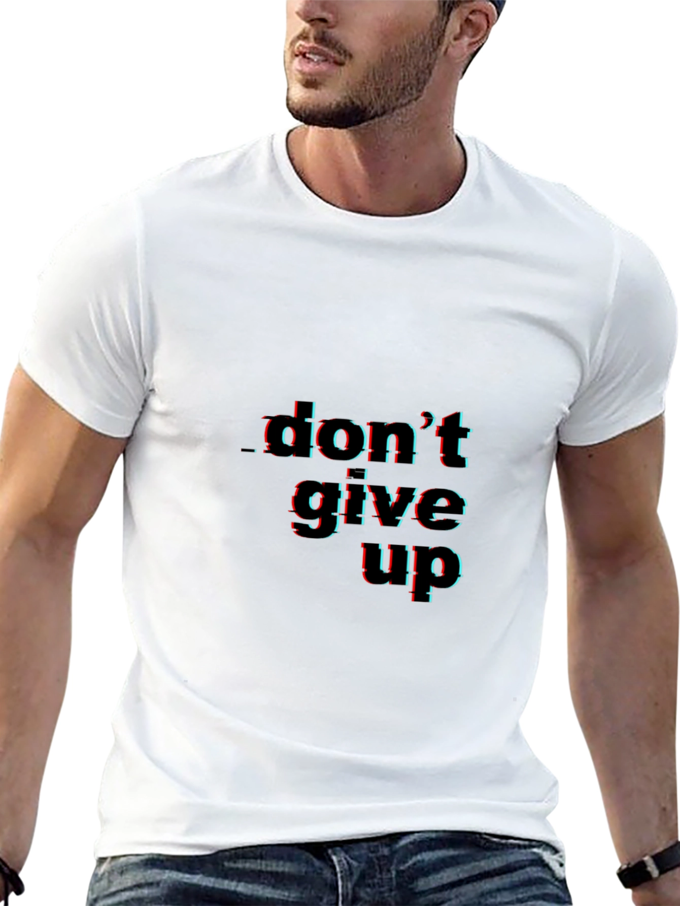 Dont Give Up Graphic Black Tee