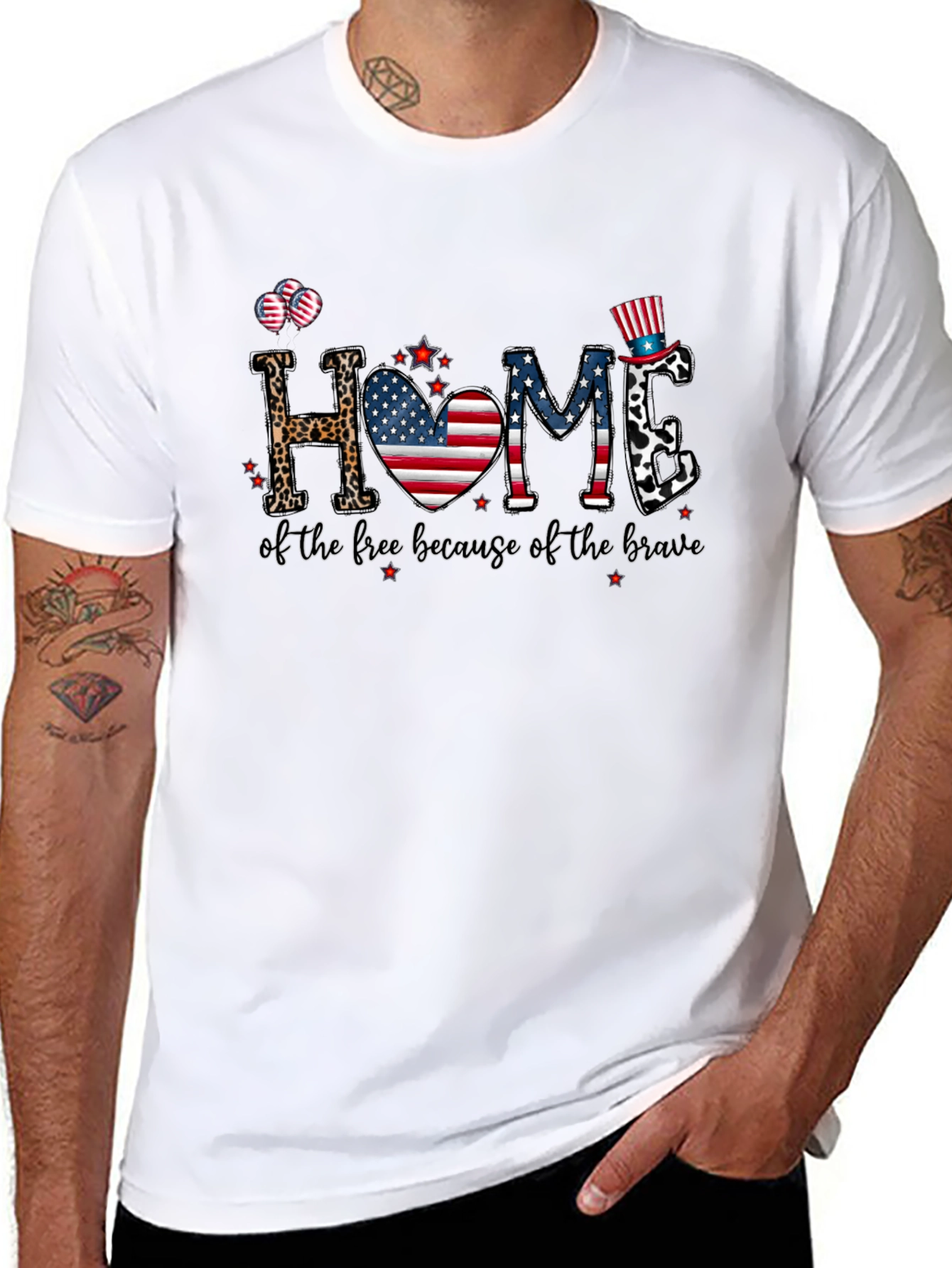 Patriotic Home Graphic T-Shirt