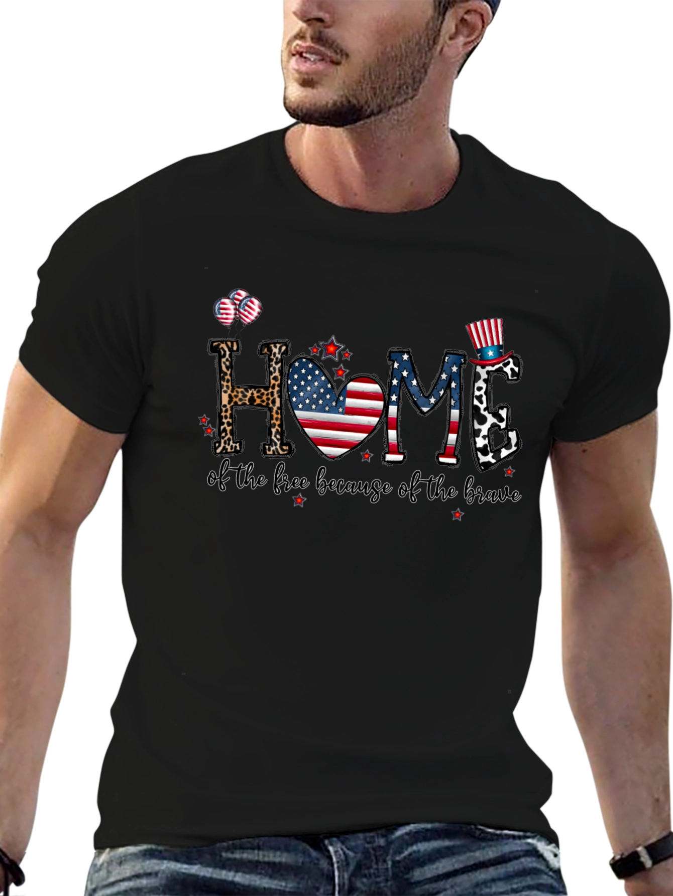Patriotic Home Graphic T-Shirt
