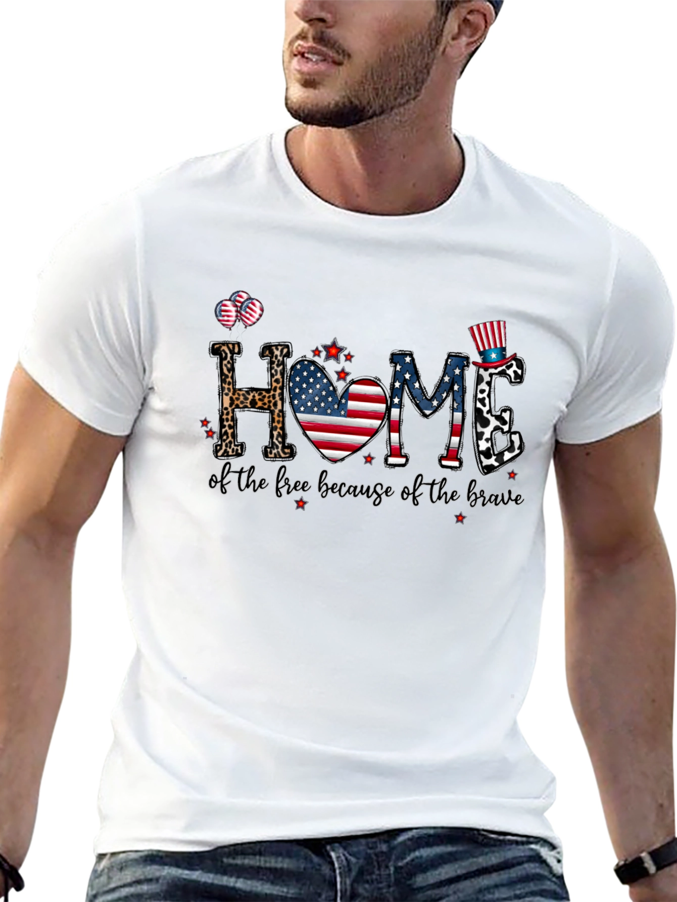 Patriotic Home Graphic T-Shirt
