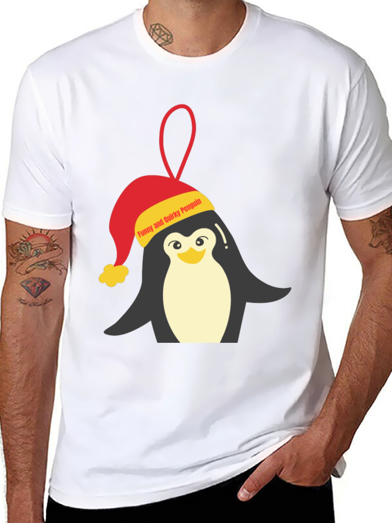 Funny Quirky Penguin Graphic Tee