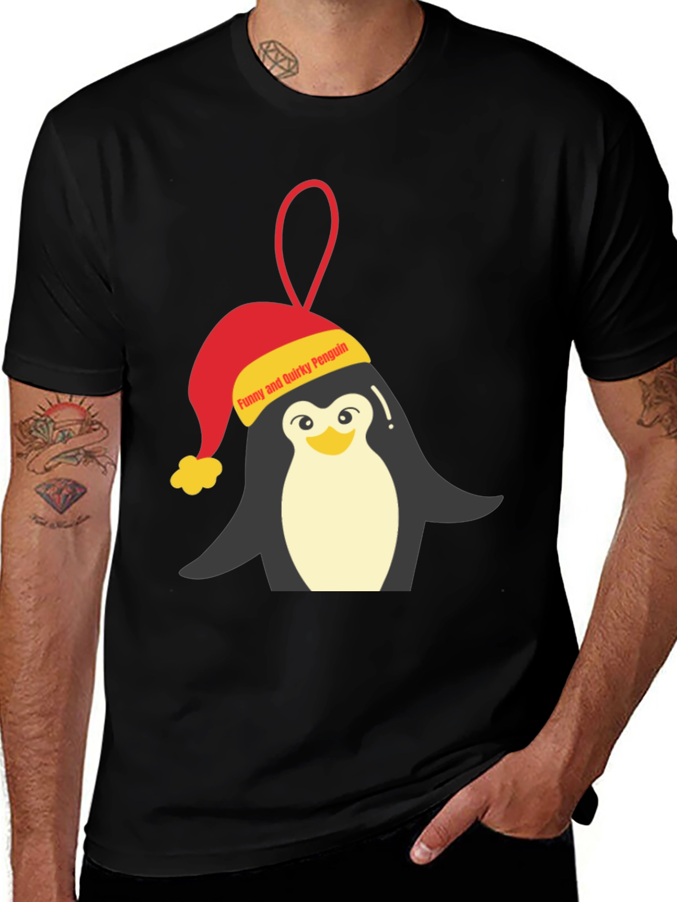 Funny Quirky Penguin Graphic Tee