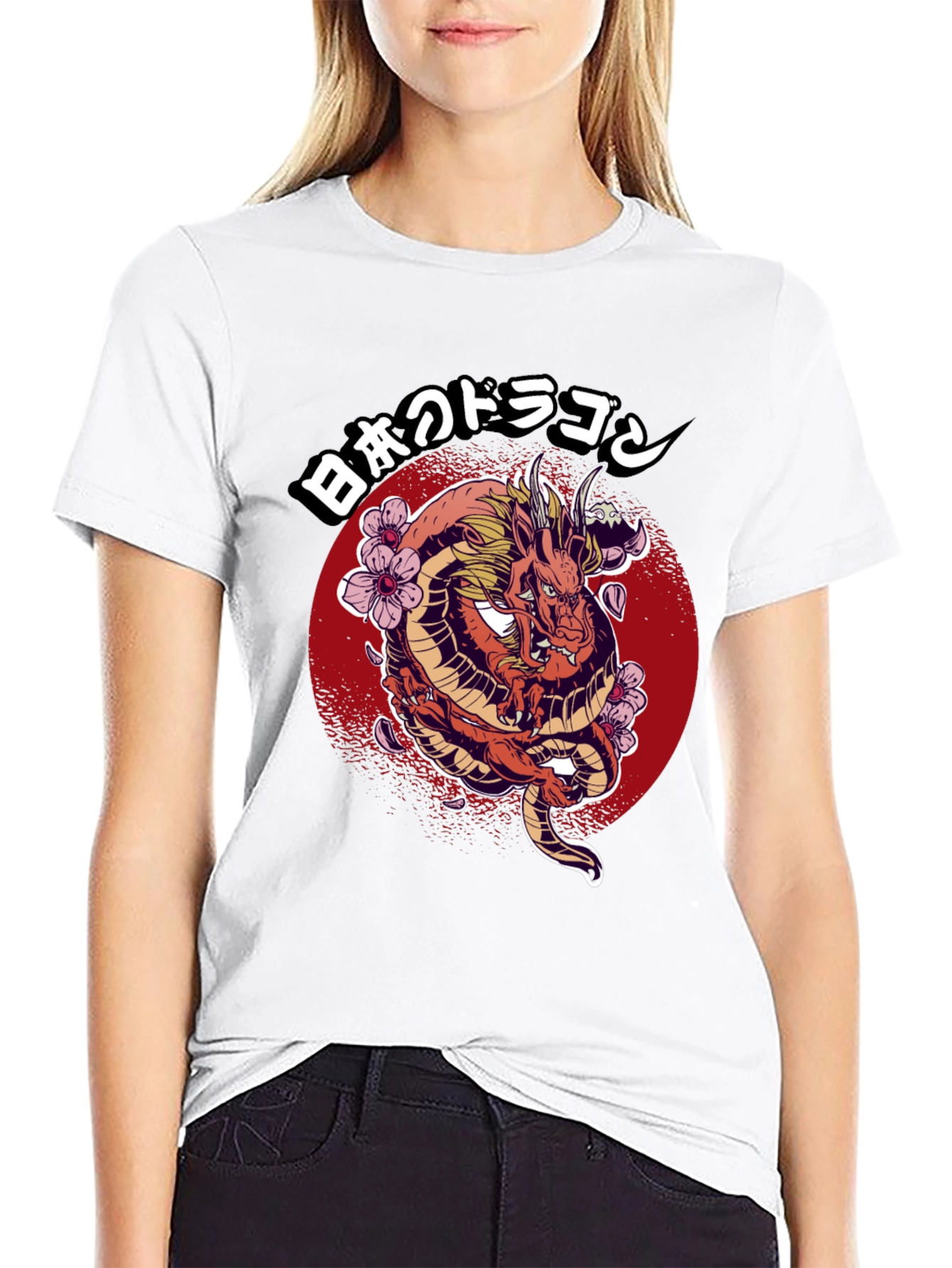 Japanese Dragon Graphic T-Shirt