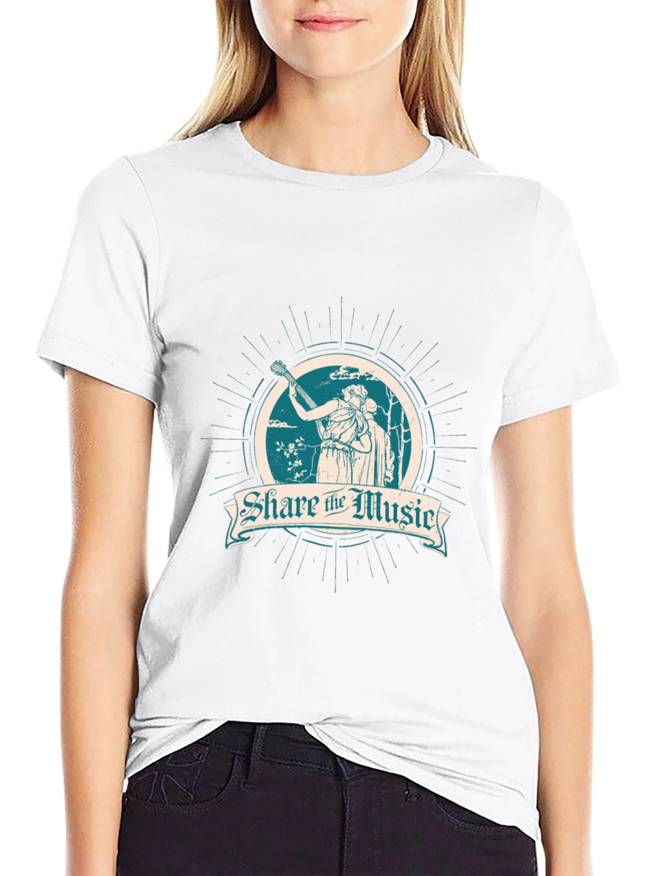 Share the Music Black Graphic T-Shirt