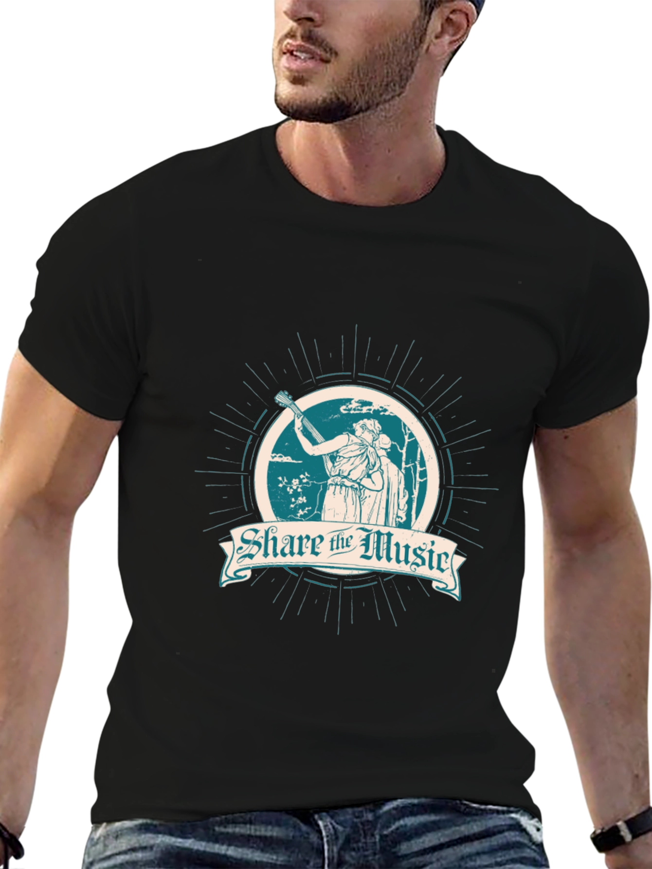 Share the Music Black Graphic T-Shirt