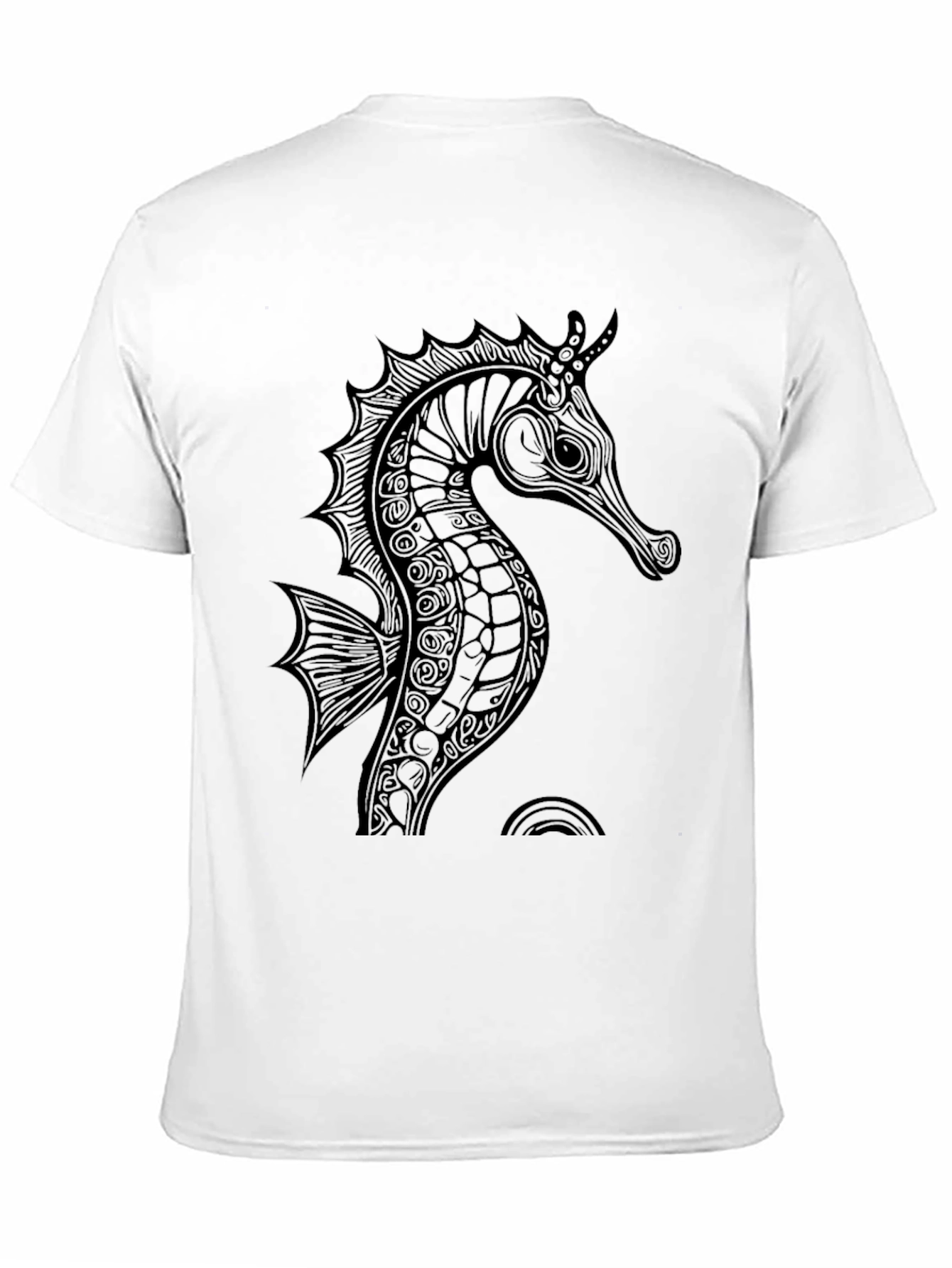 Mens Black Seahorse Graphic Tee