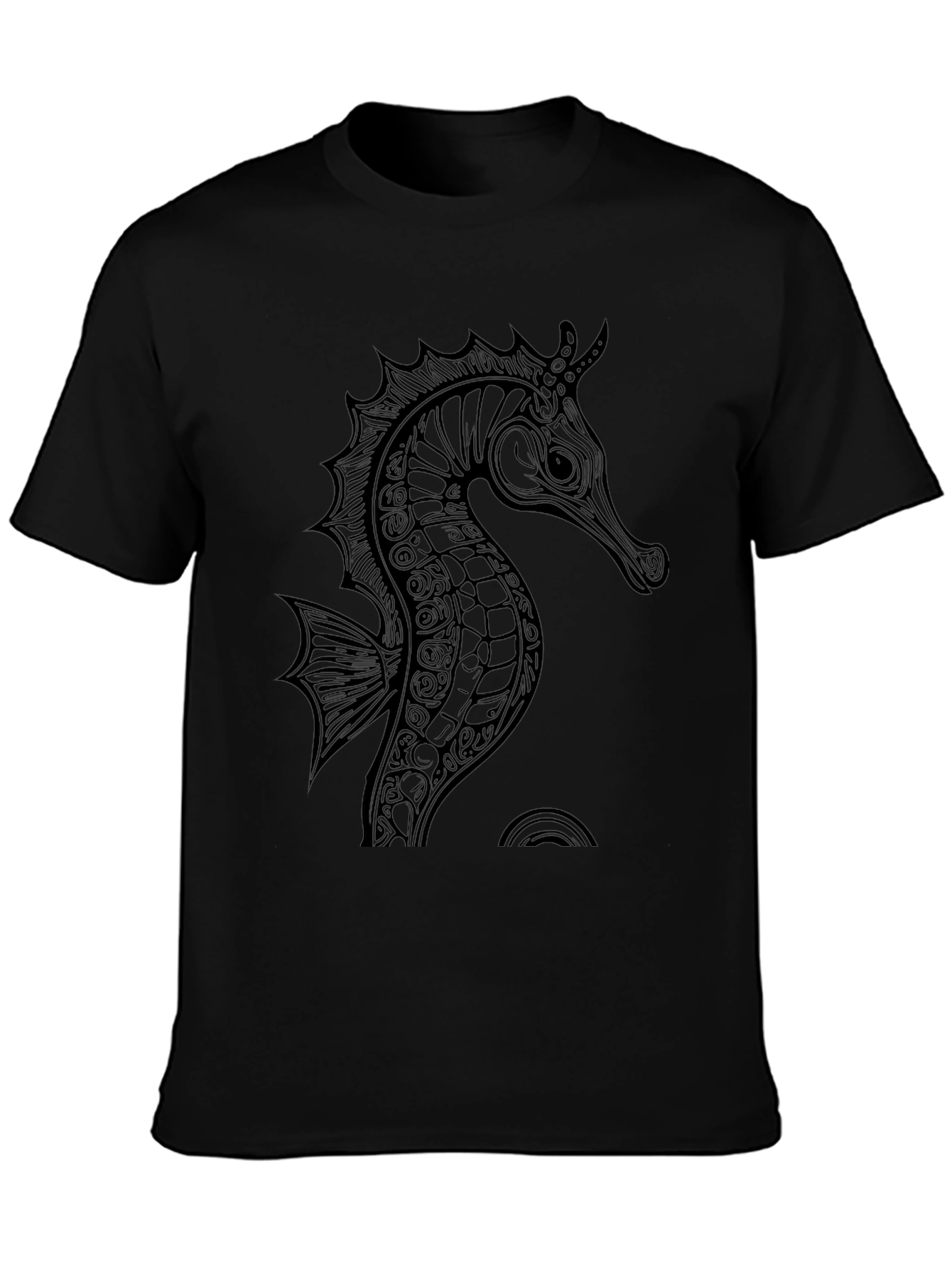 Mens Black Seahorse Graphic Tee