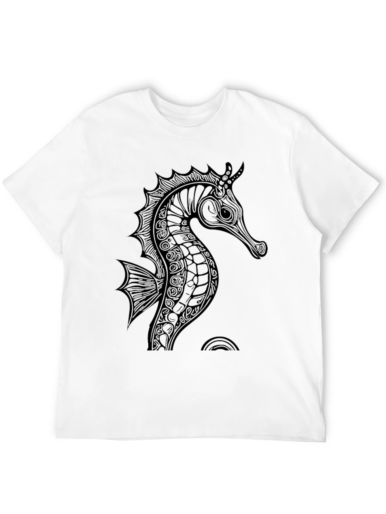 Mens Black Seahorse Graphic Tee