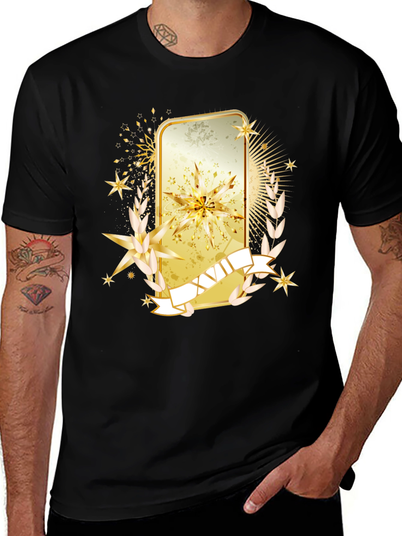 Golden Emblem Graphic Tee - Stylish Casual Wear
