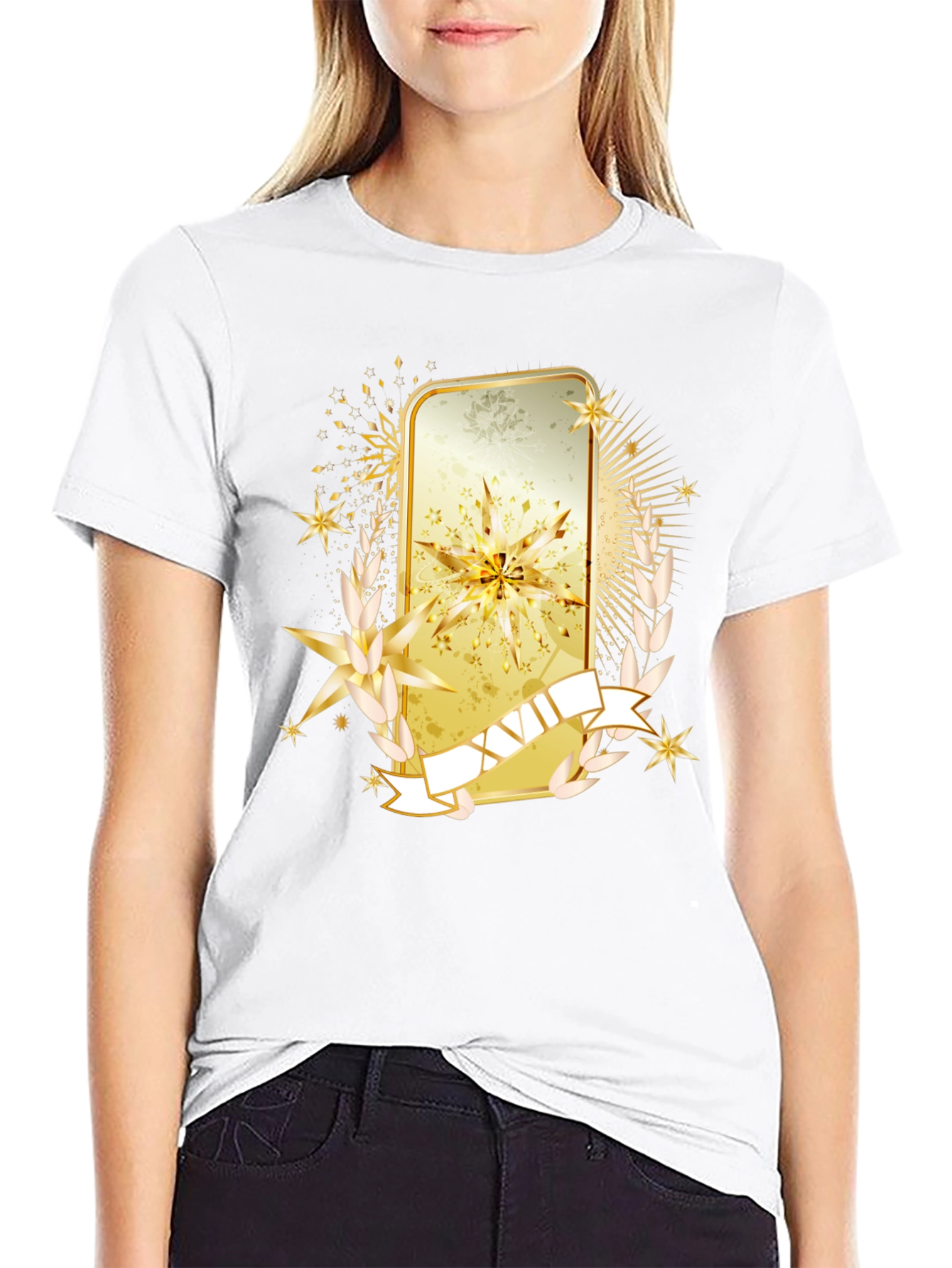 Golden Emblem Graphic Tee - Stylish Casual Wear