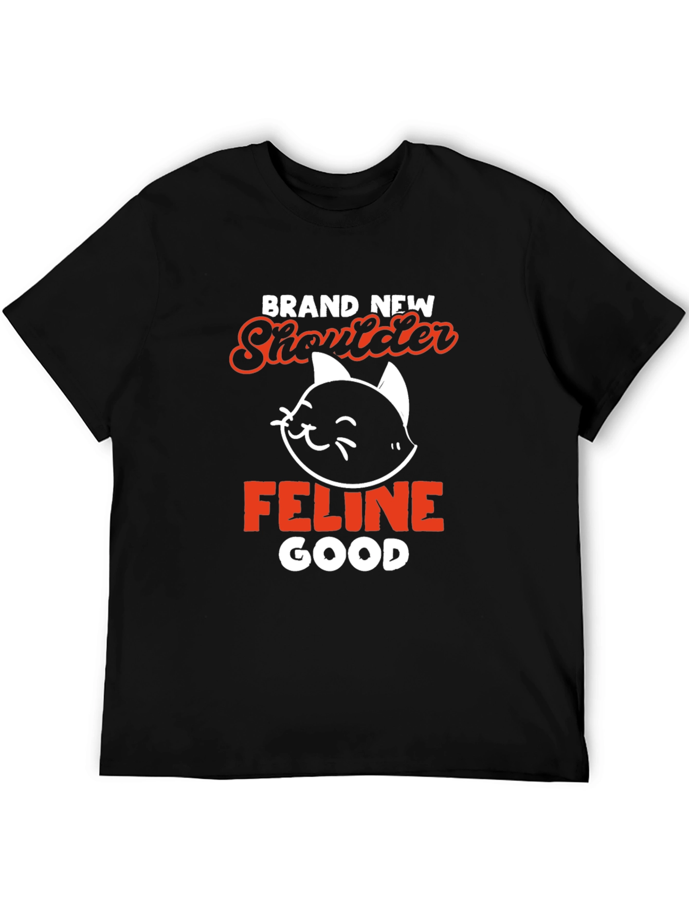 Brand New Shoulder Feline Good Black T-Shirt