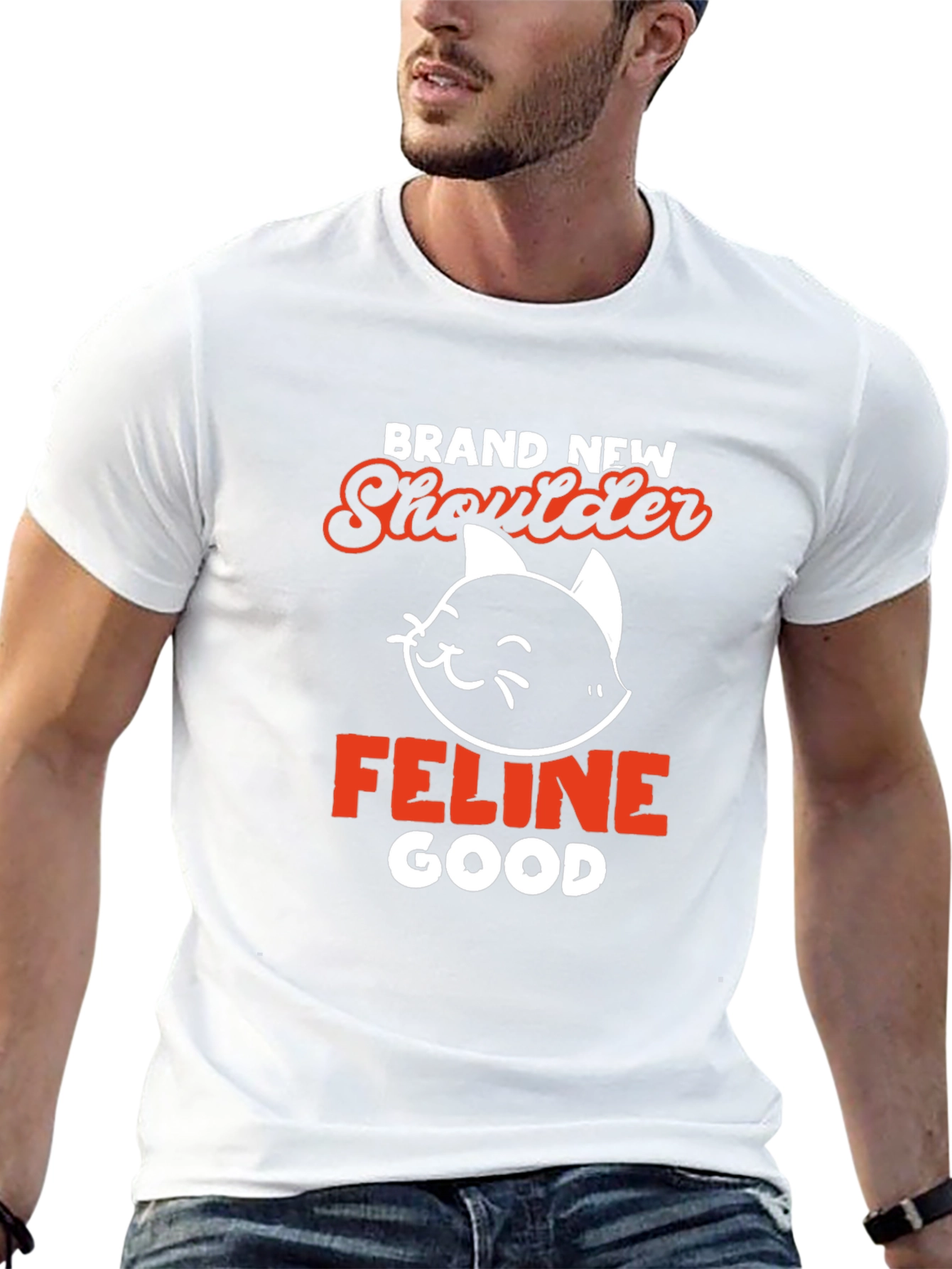Brand New Shoulder Feline Good Black T-Shirt