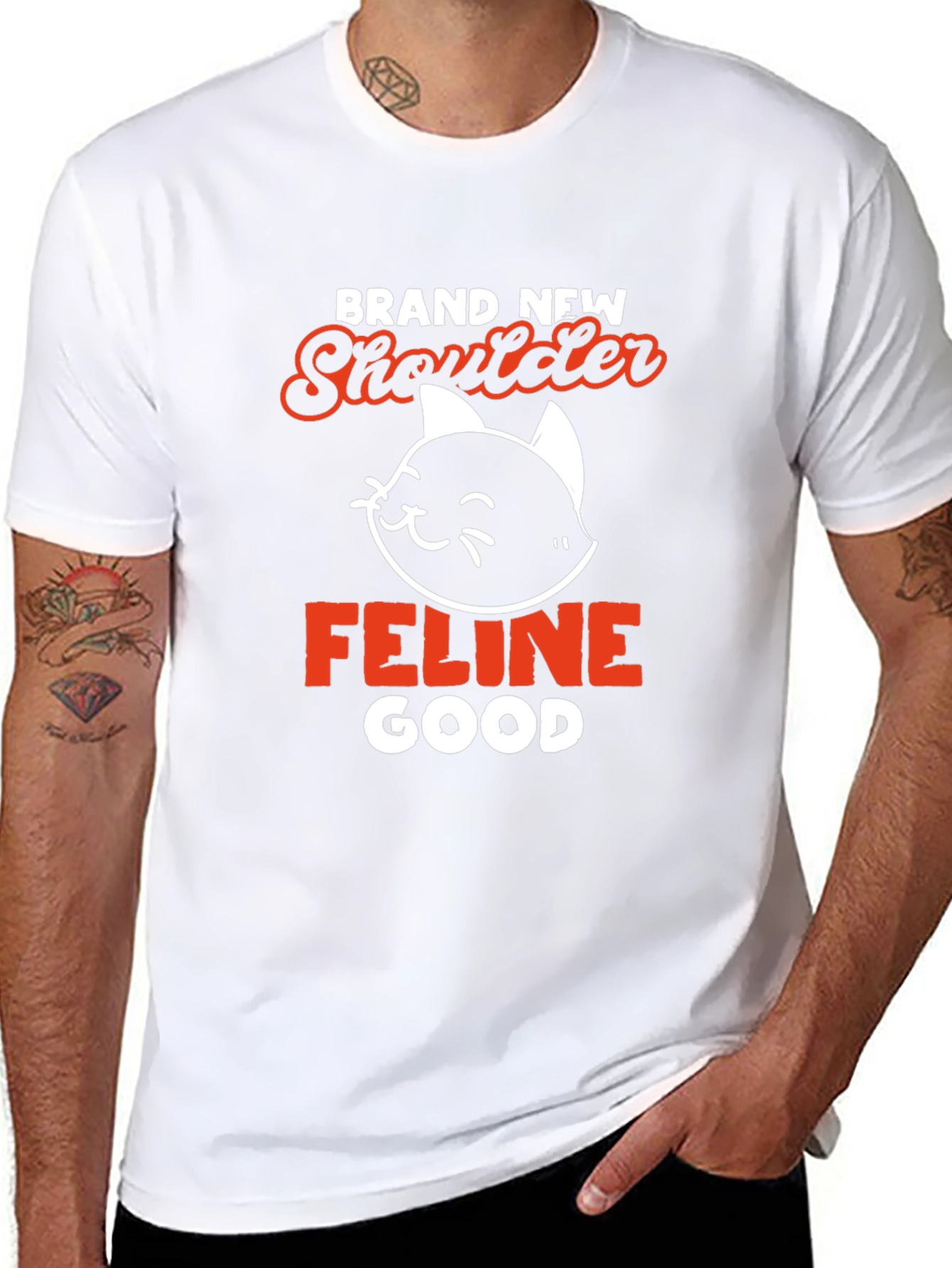 Brand New Shoulder Feline Good Black T-Shirt