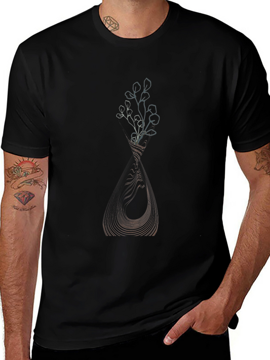 Abstract Floral Vase Graphic T-Shirt