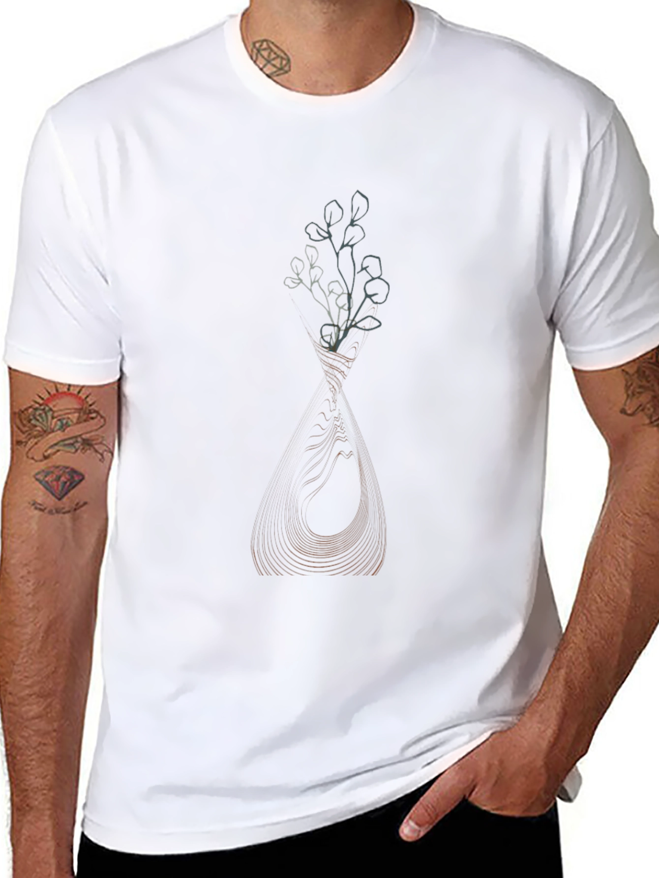 Abstract Floral Vase Graphic T-Shirt