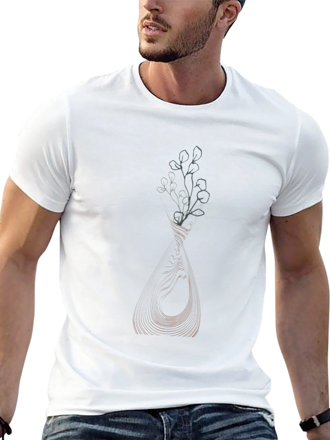 Abstract Floral Vase Graphic T-Shirt