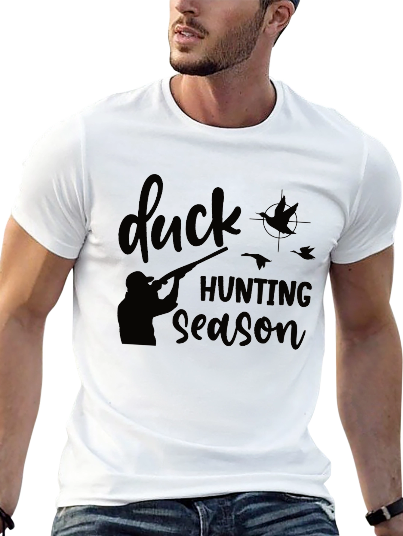 Duck Hunting Season Black Graphic T-Shirt