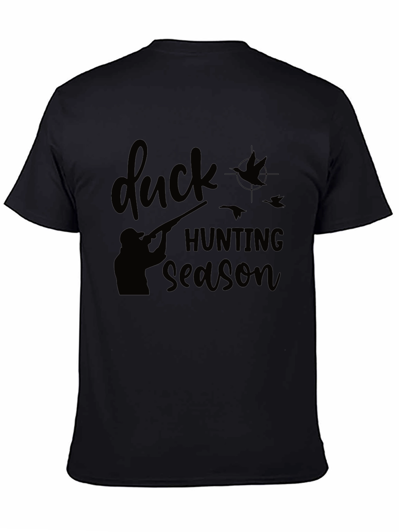 Duck Hunting Season Black Graphic T-Shirt