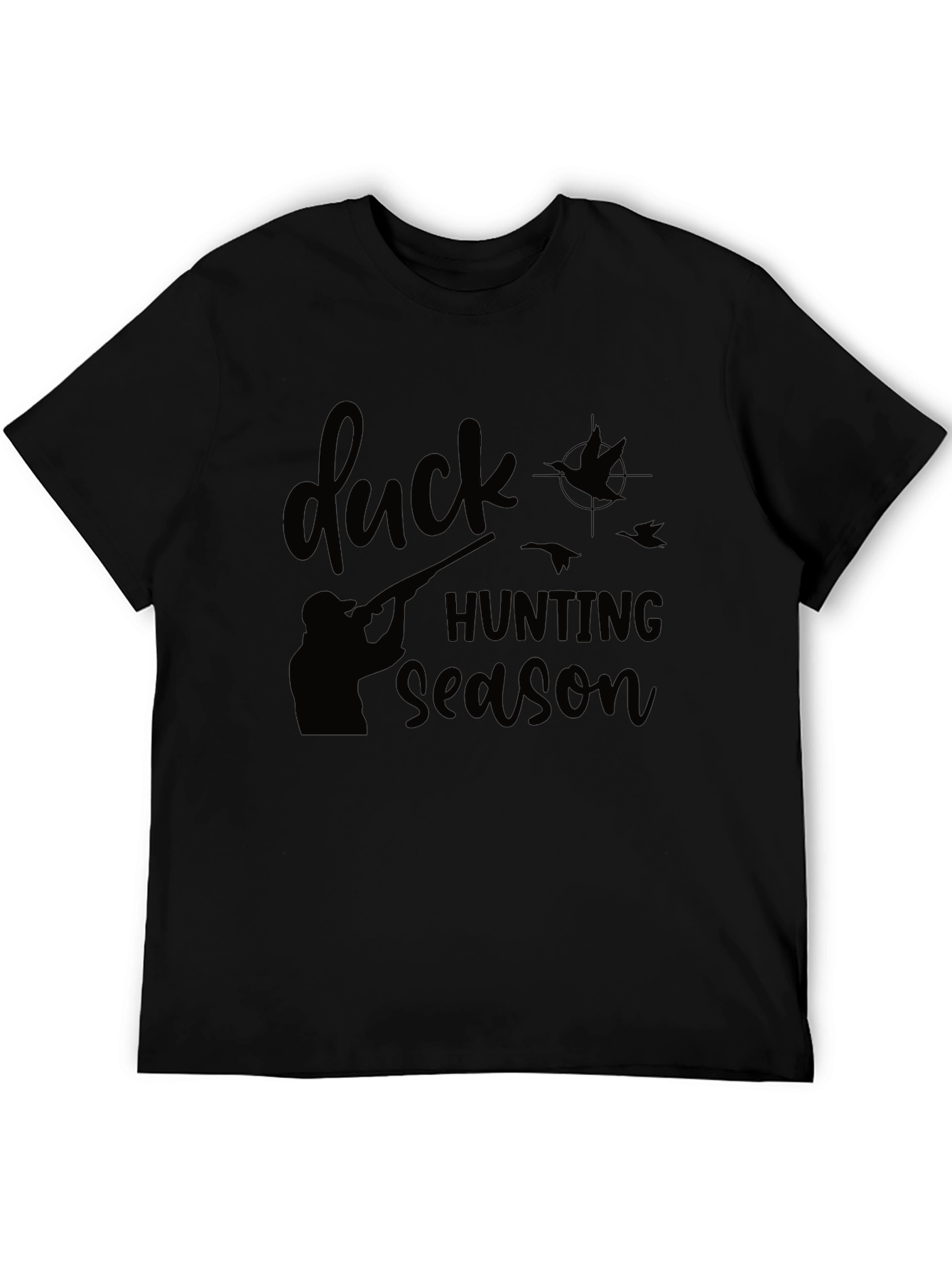 Duck Hunting Season Black Graphic T-Shirt