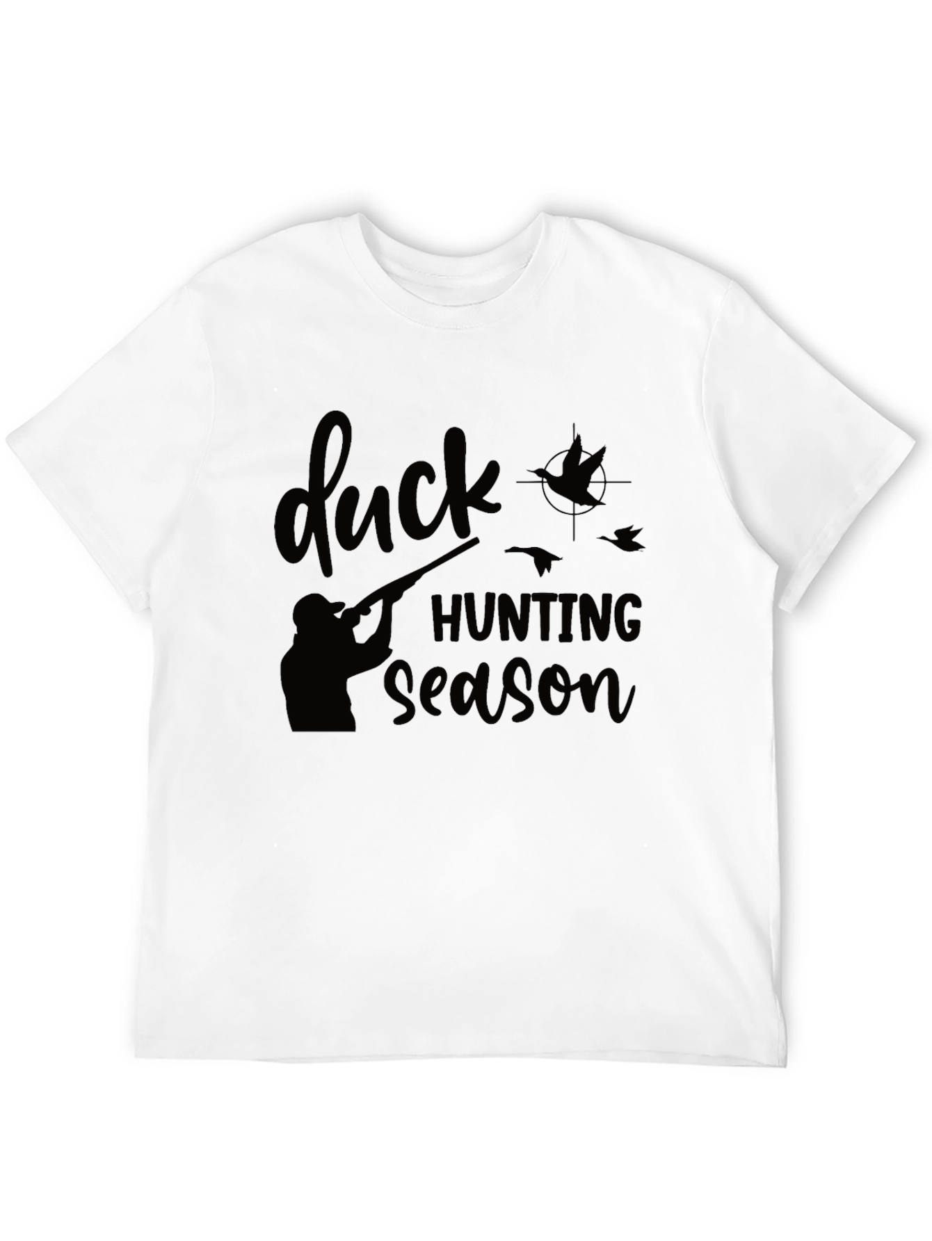 Duck Hunting Season Black Graphic T-Shirt