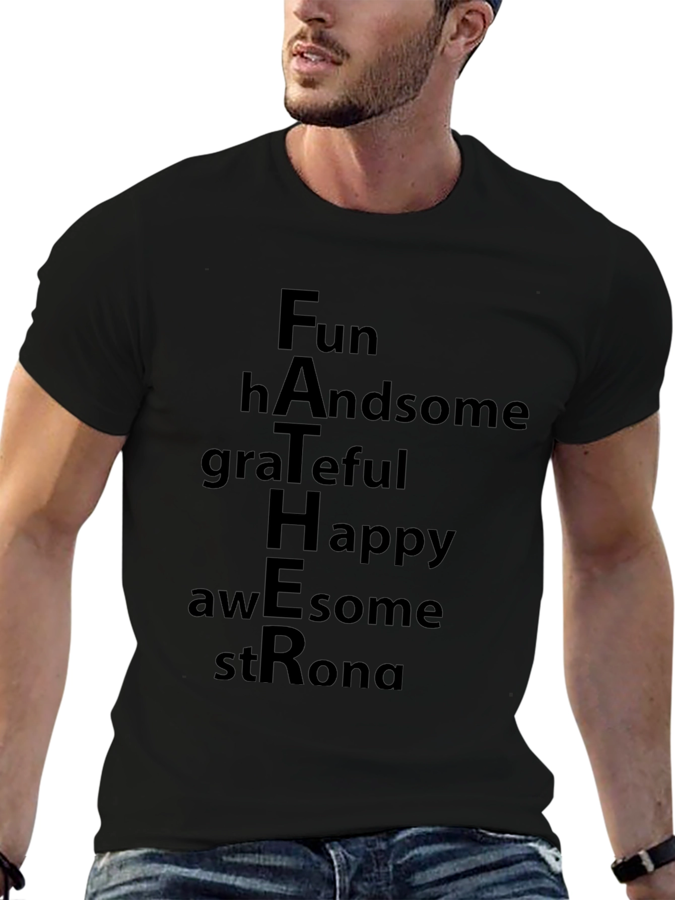 Father Fun Handsome T-Shirt - Mens Graphic Tee
