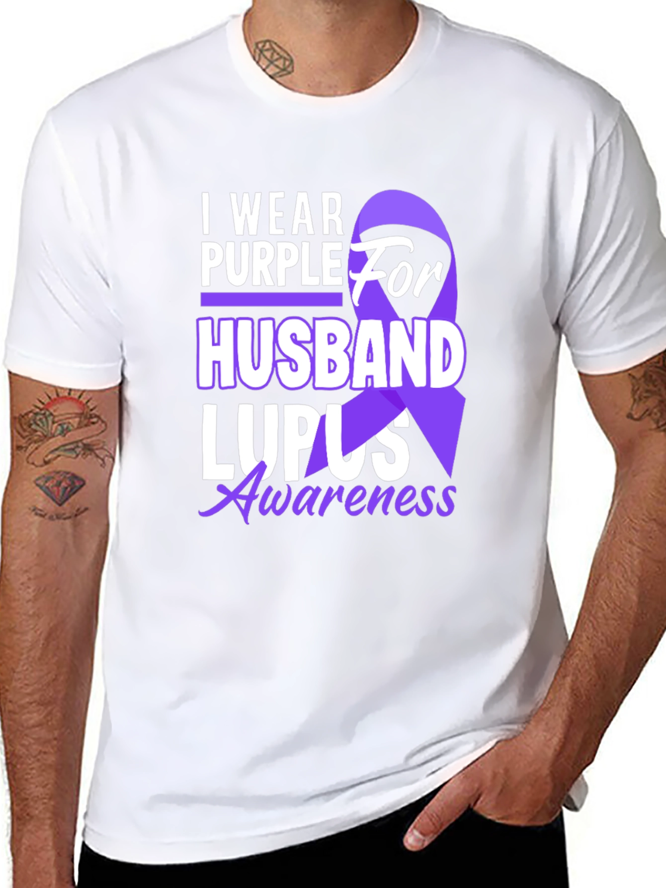 Purple for Husband Lupus Awareness T-Shirt