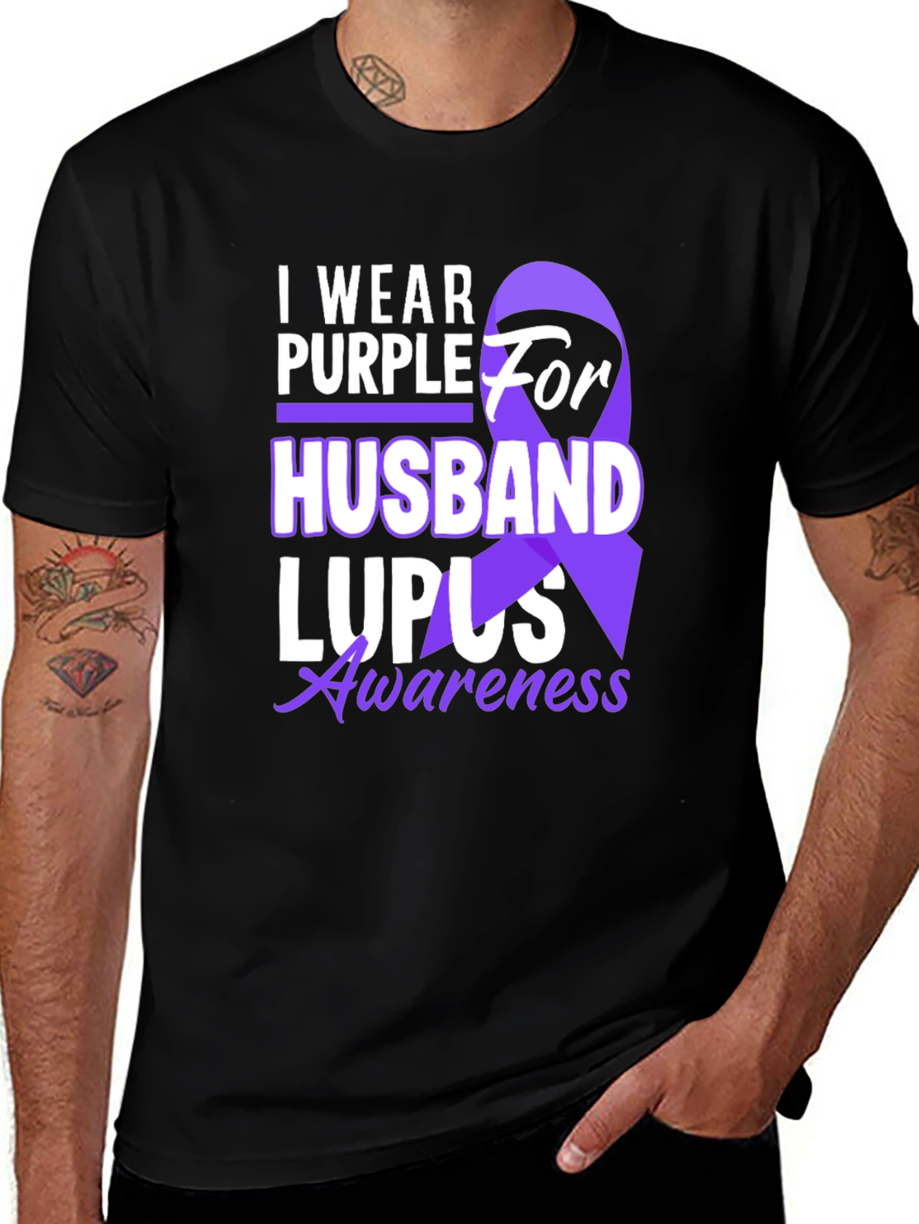 Purple for Husband Lupus Awareness T-Shirt