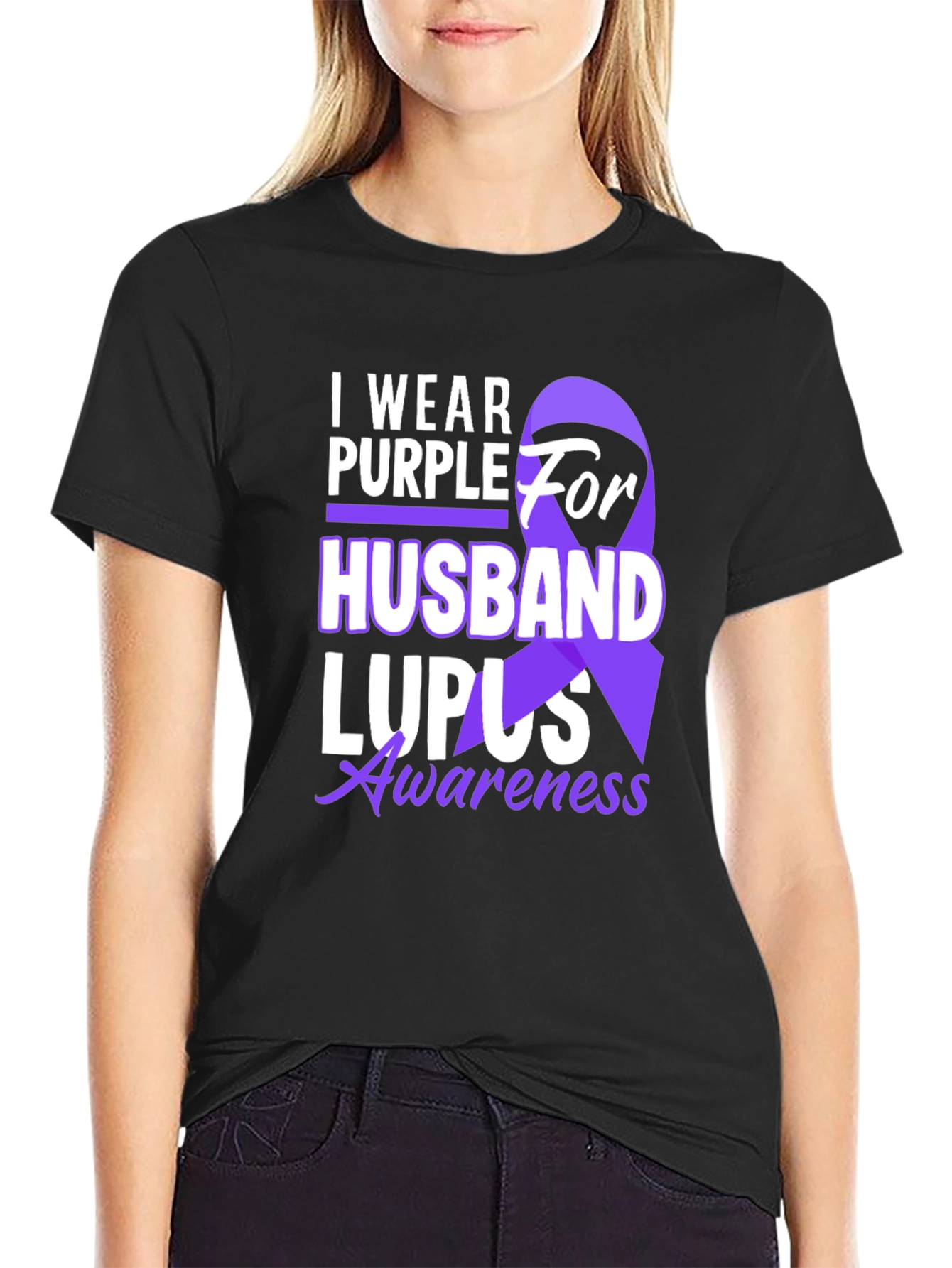 Purple for Husband Lupus Awareness T-Shirt