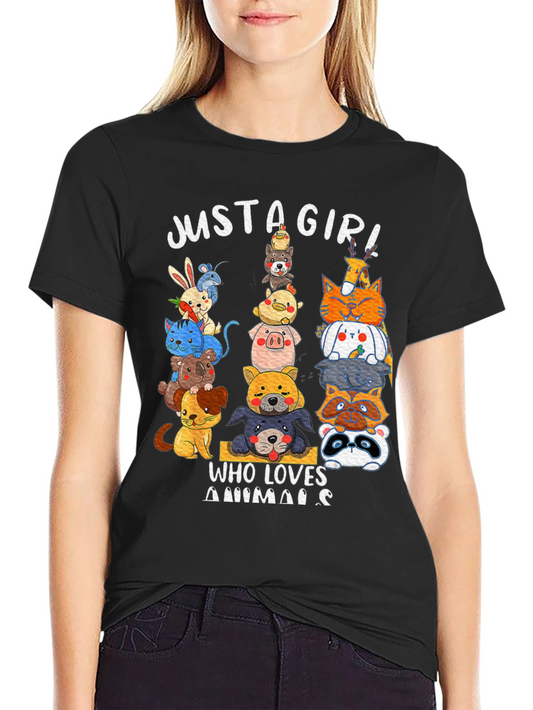 Just A Girl Who Loves Animals T-Shirt