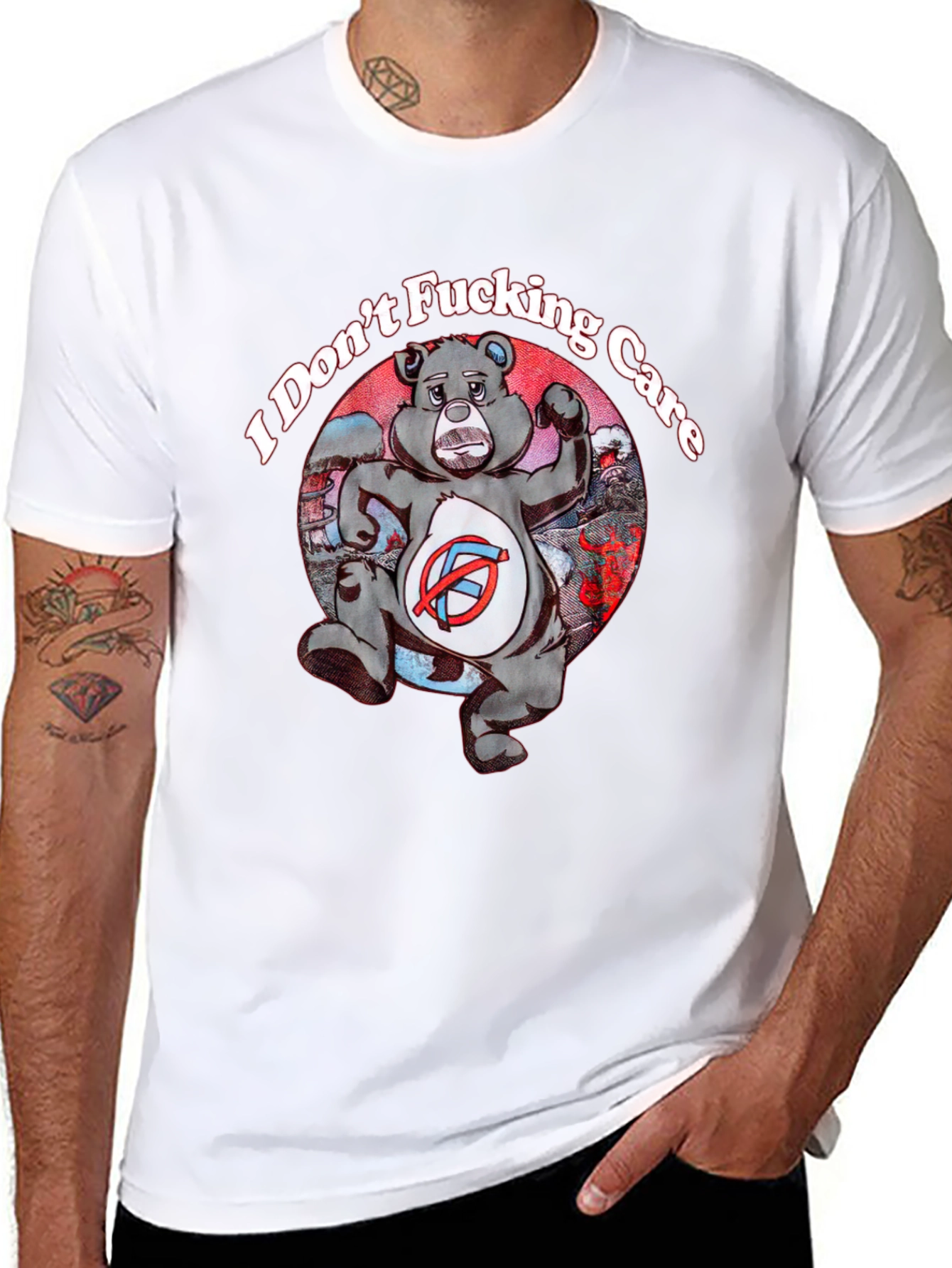 I Dont Fucking Care Bear Graphic T-Shirt