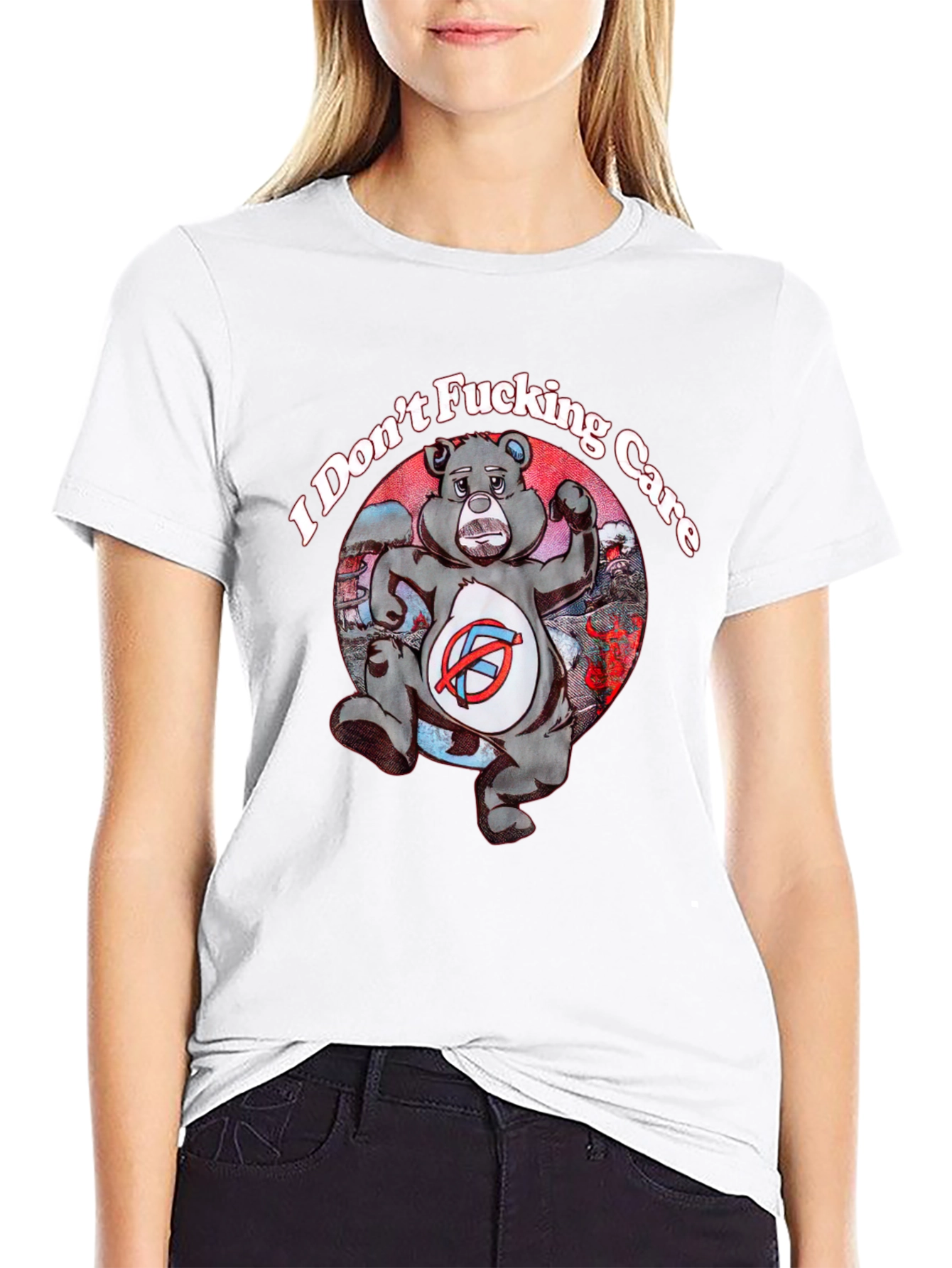 I Dont Fucking Care Bear Graphic T-Shirt