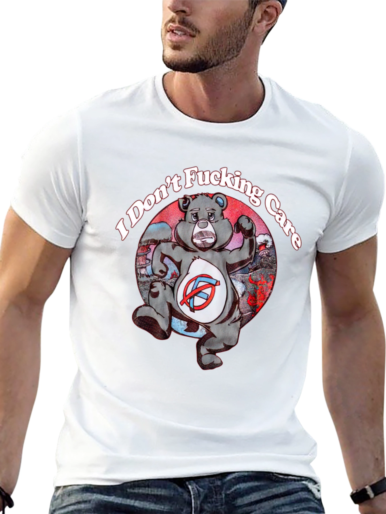 I Dont Fucking Care Bear Graphic T-Shirt