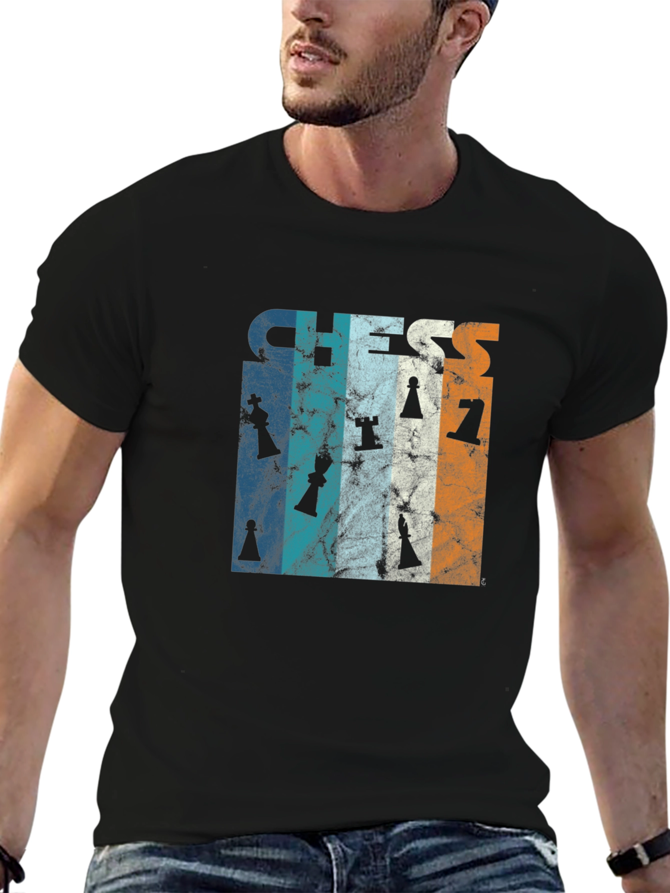 Chess Piece Retro Style Graphic Tee