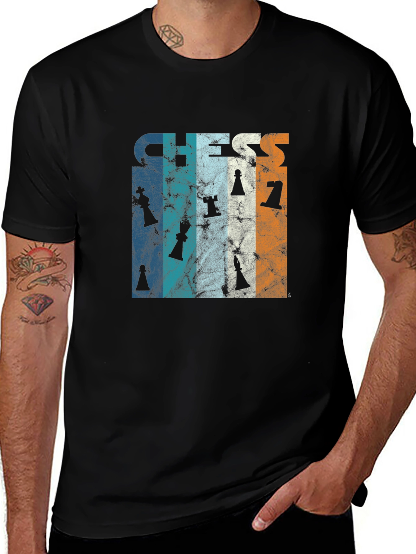 Chess Piece Retro Style Graphic Tee