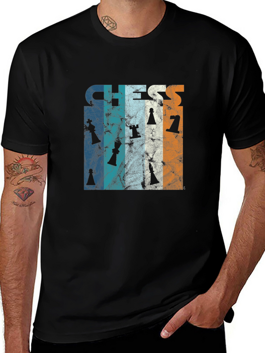 Chess Piece Retro Style Graphic Tee