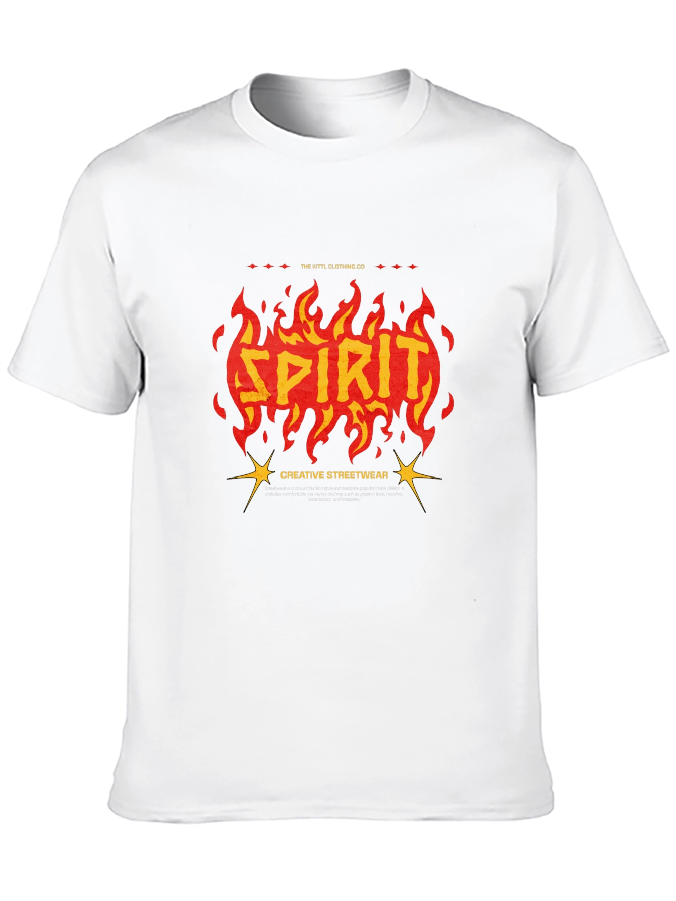 Spirit Fire Graphic Print Mens Black T-Shirt